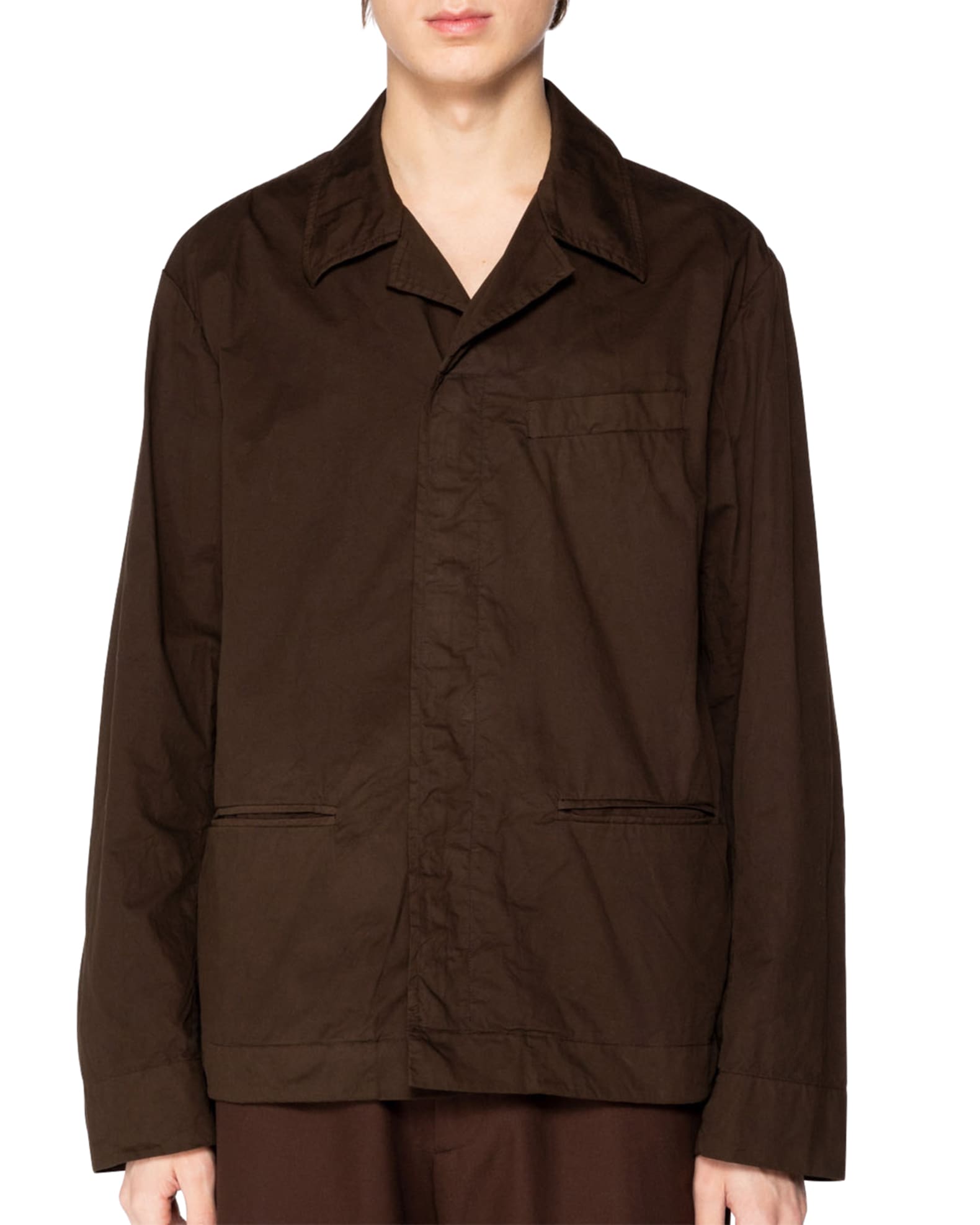 Dries Van Noten Men's Collin Solid Gabardine Shirt Jacket | Neiman Marcus