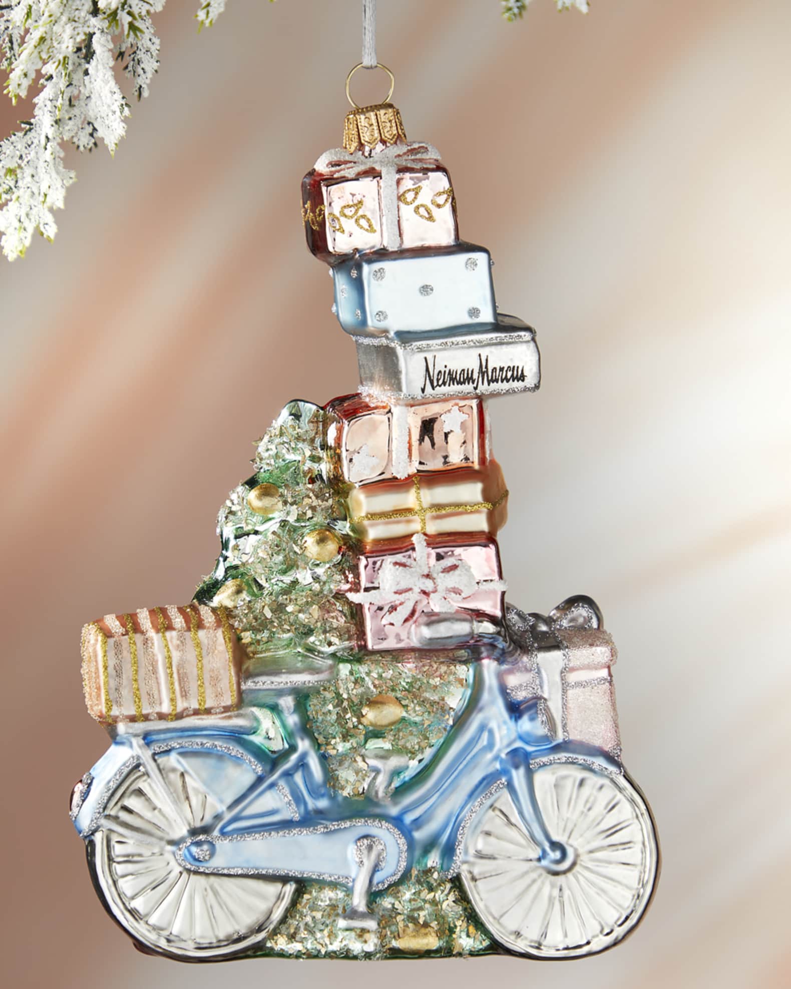 NEIMAN MARCUS Bike With Christmas Tree Christmas Ornament