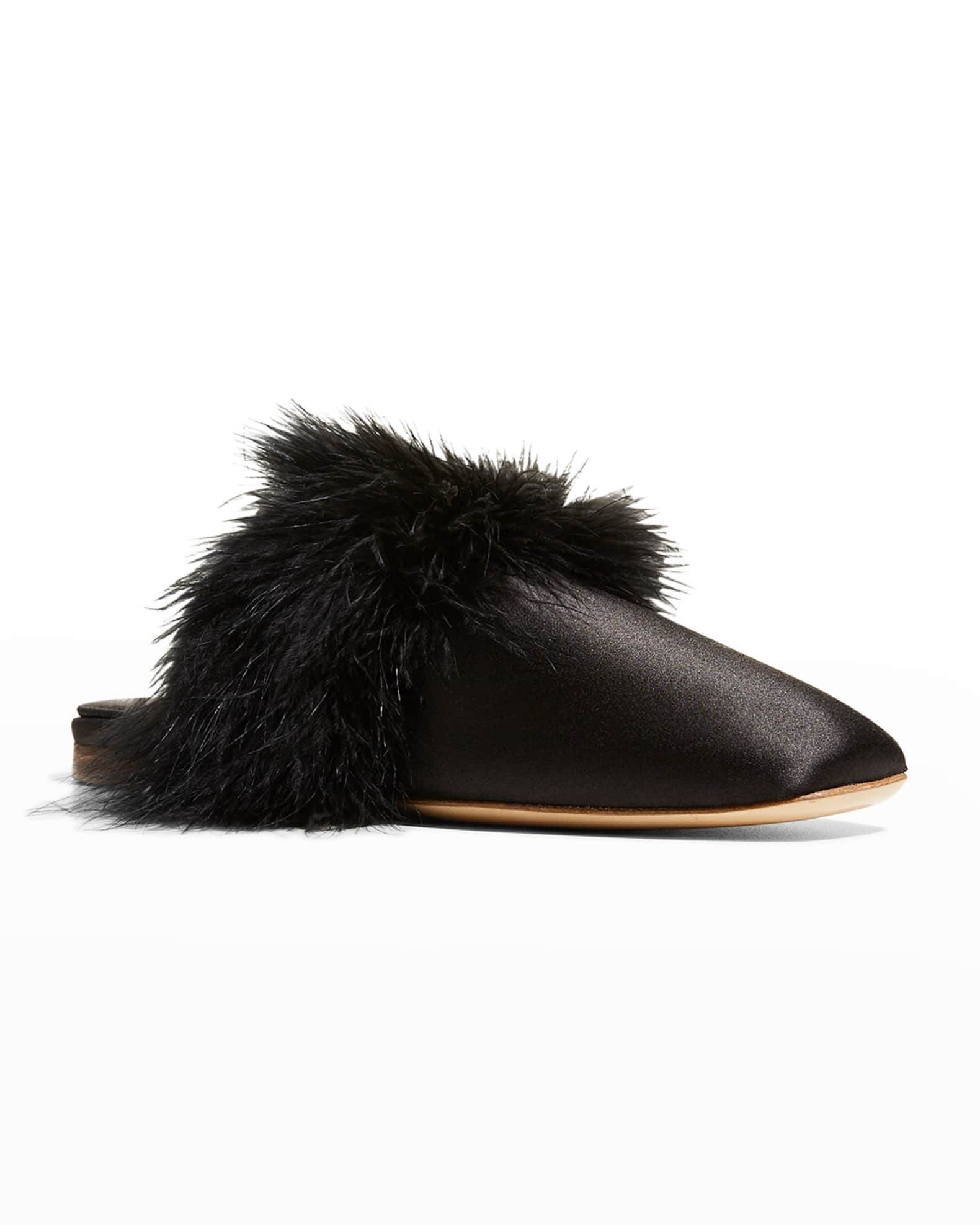 Sleeper Manon Mules with Detachable Feathers | Neiman Marcus