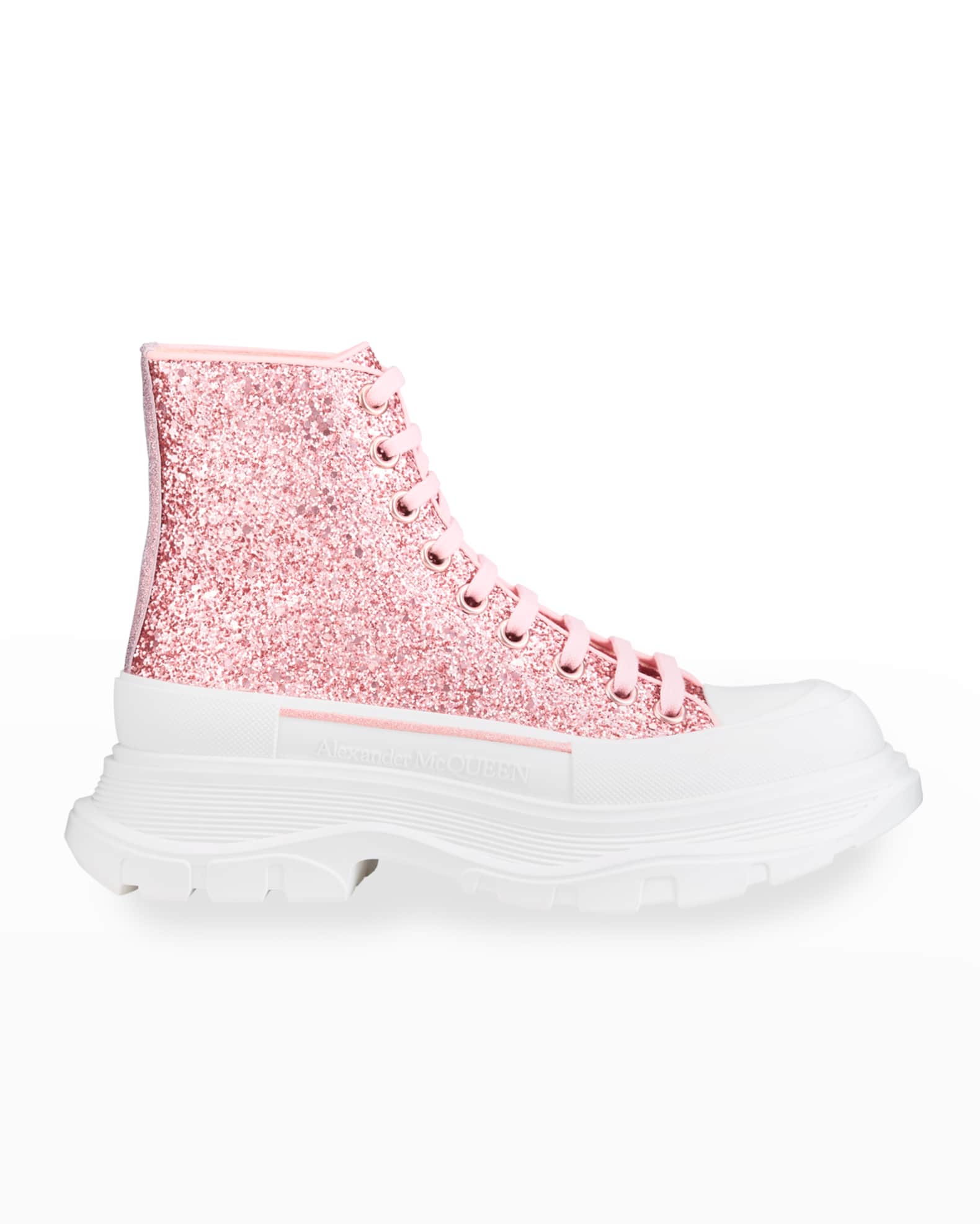alexander mcqueen tread slick glitter high top boots