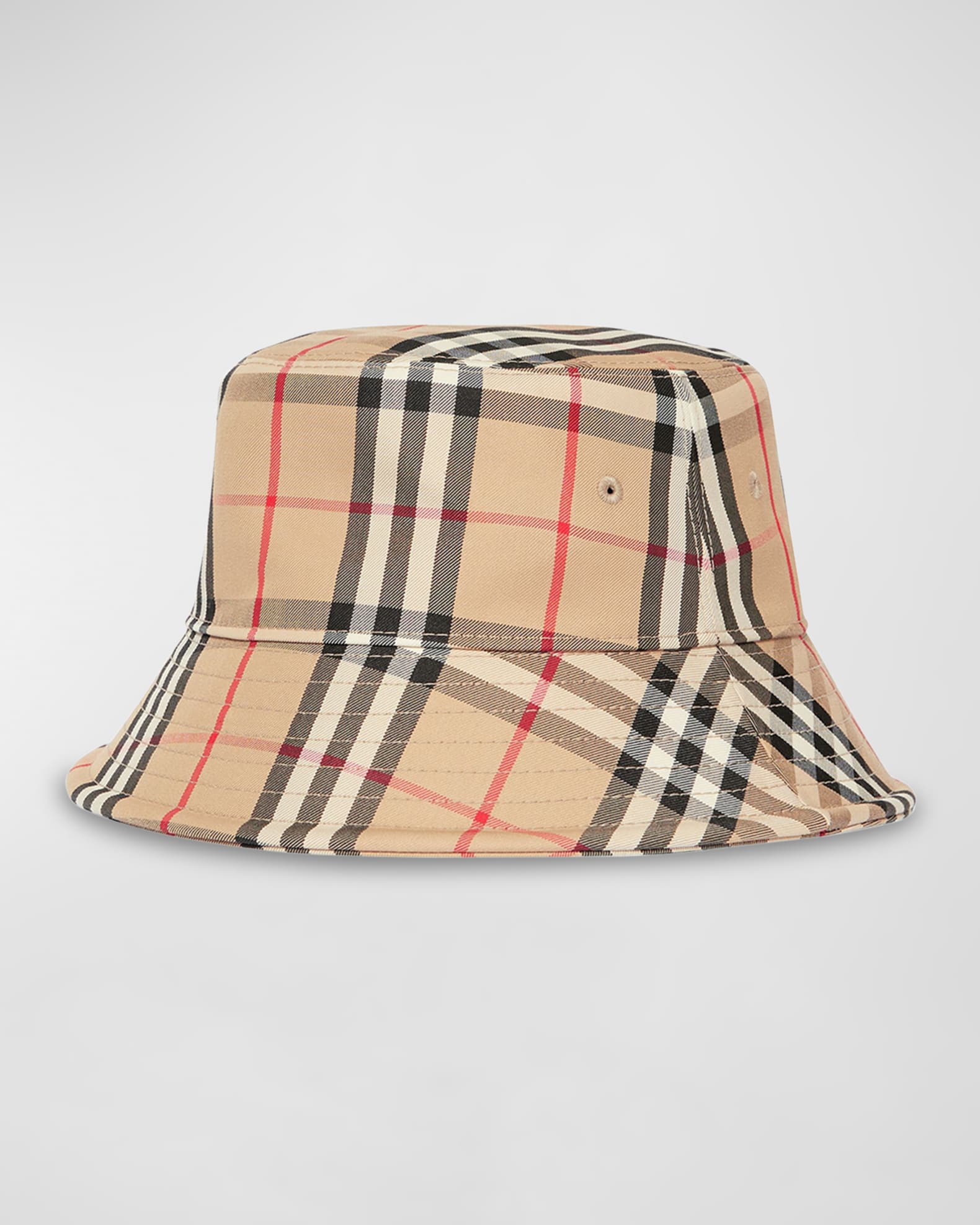 Burberry Check-Print Twill Bucket Hat | Neiman Marcus
