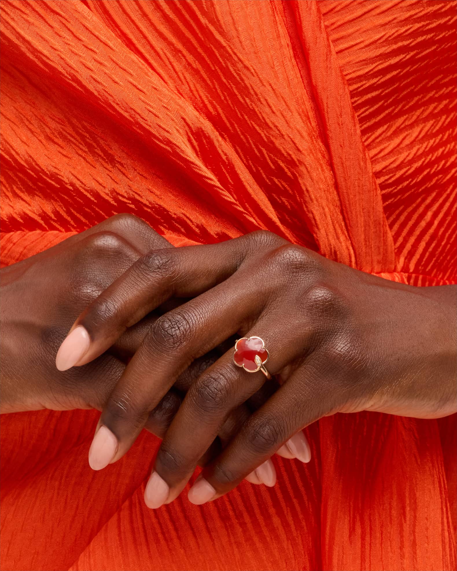 Pasquale Bruni 18k Rose Gold Joli Red Carnelia Ring with Diamonds, Size ...