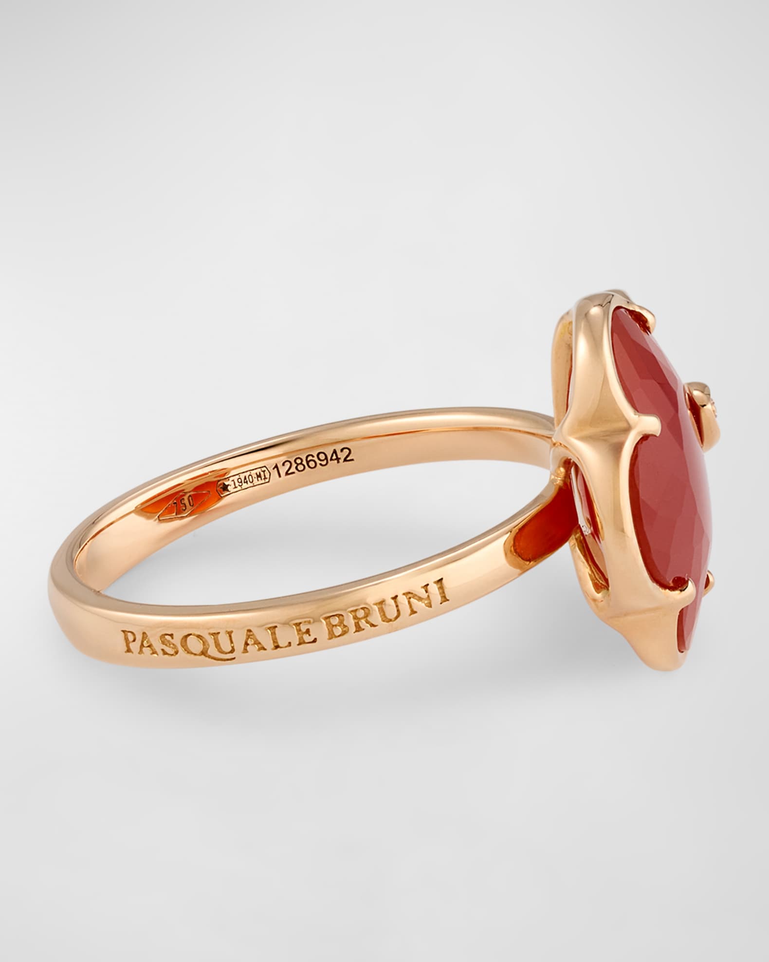 Pasquale Bruni 18k Rose Gold Joli Red Carnelia Ring with Diamonds, Size ...
