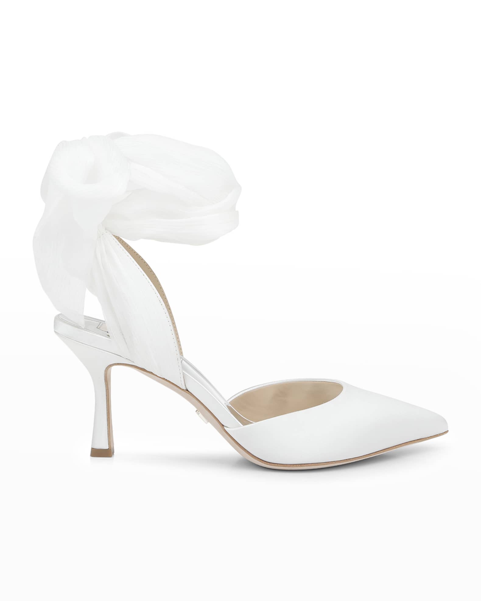 Blaze Satin Ankle-Wrap Halter Pumps 1