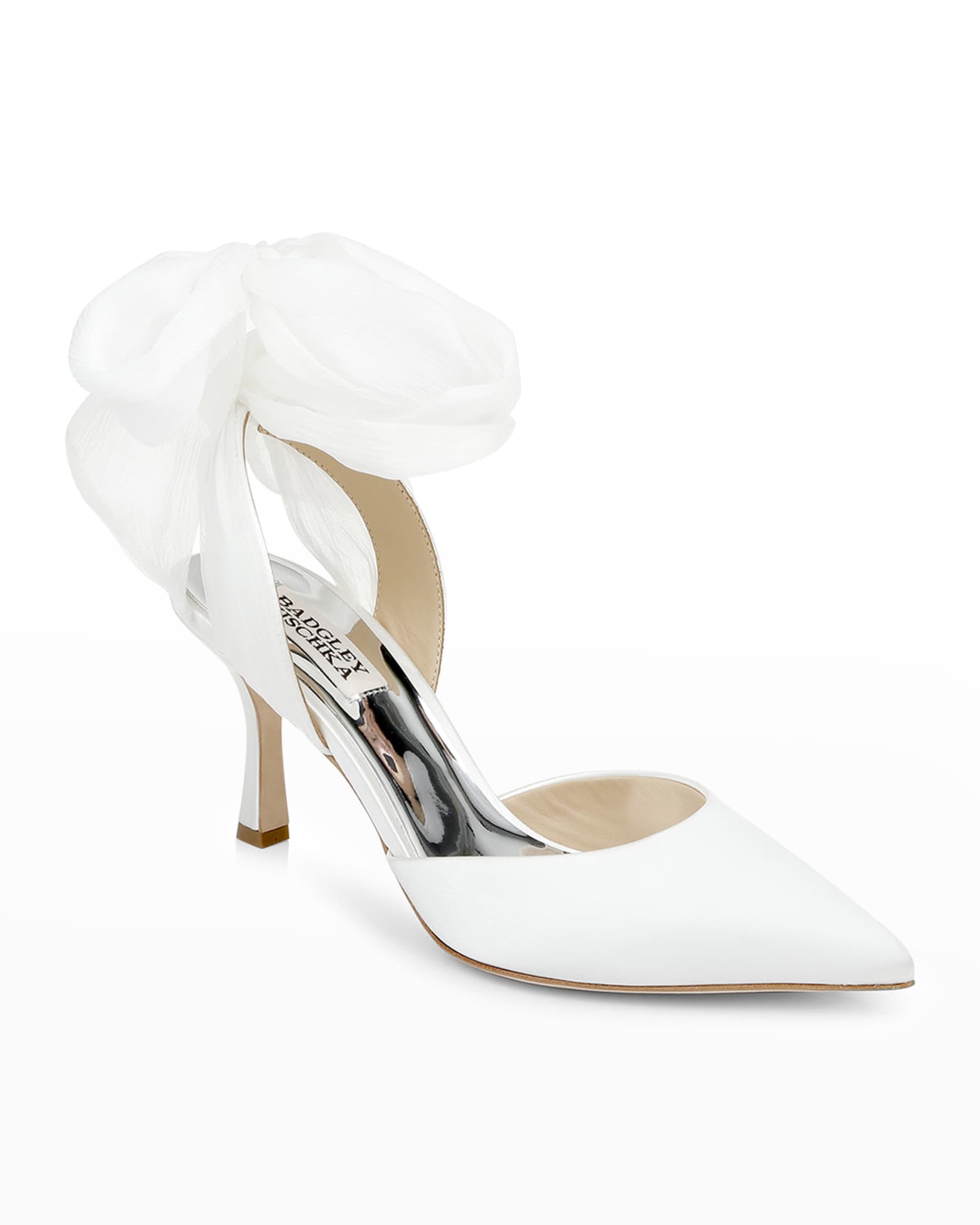 Blaze Satin Ankle-Wrap Halter Pumps 0