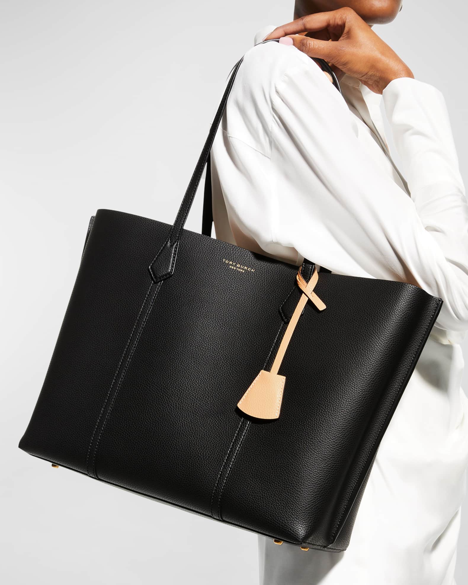 Tory Burch Perry Leather Shopper Tote Bag Neiman Marcus