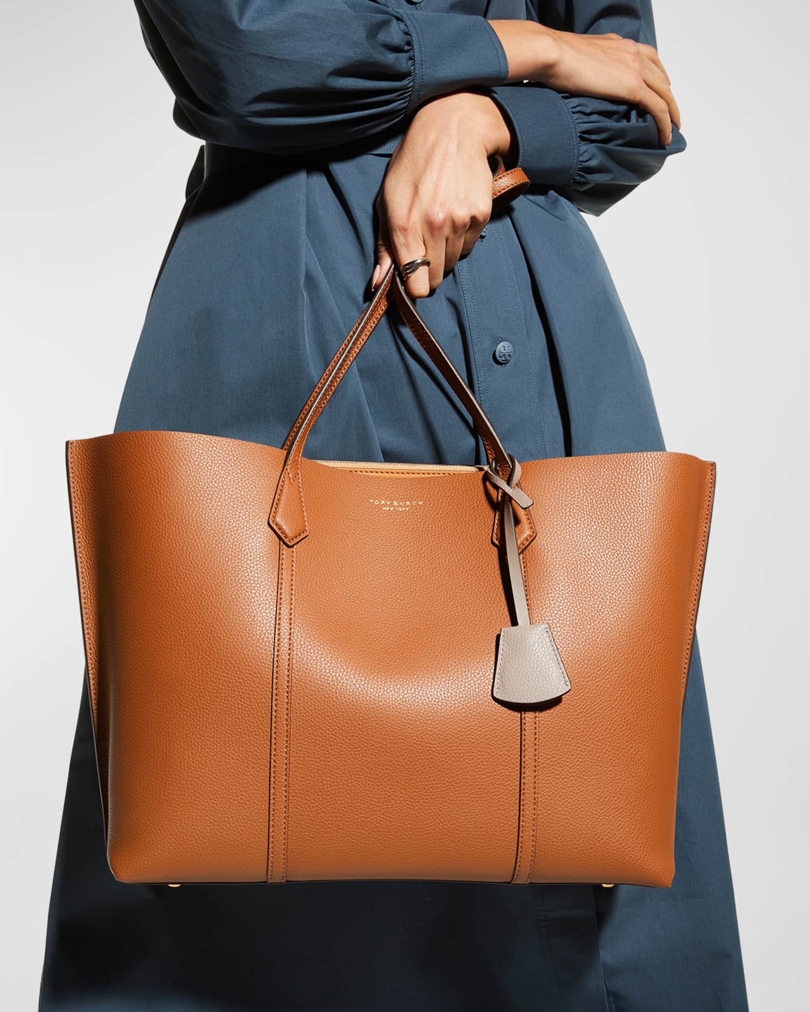 Tory Burch Perry Leather Shopper Tote Bag Neiman Marcus