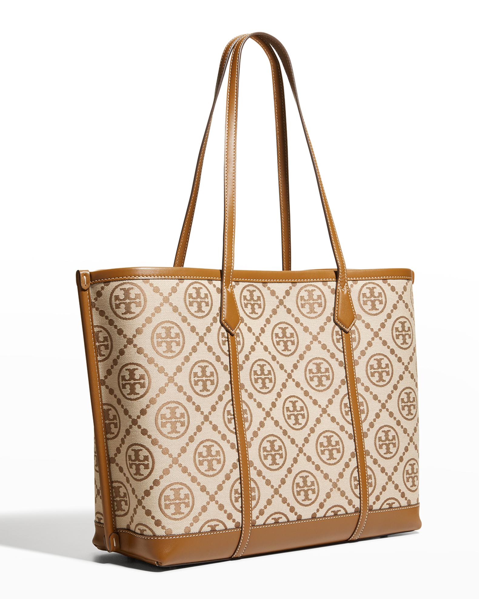 Tory Burch Perry T Monogram Jacquard Shopper Tote Bag | Neiman Marcus