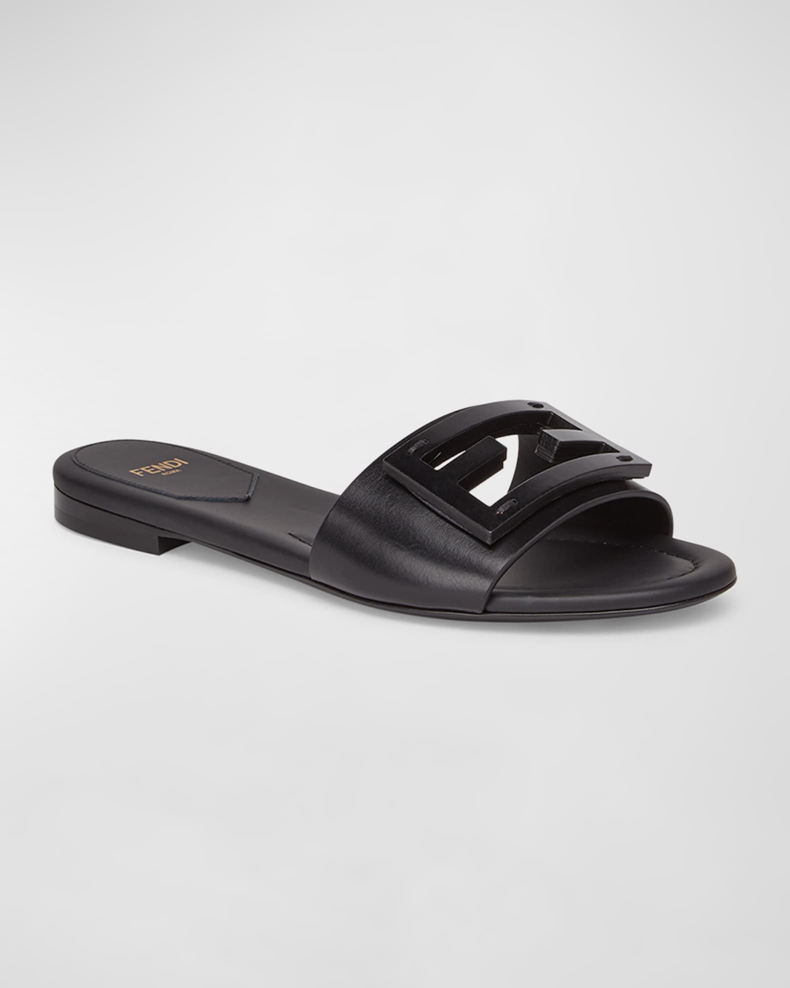国内発送★FENDI★Baguette フラットサンダル Fendi Baguette FF Tube Medallion Flat Sandals | Neiman Marcus