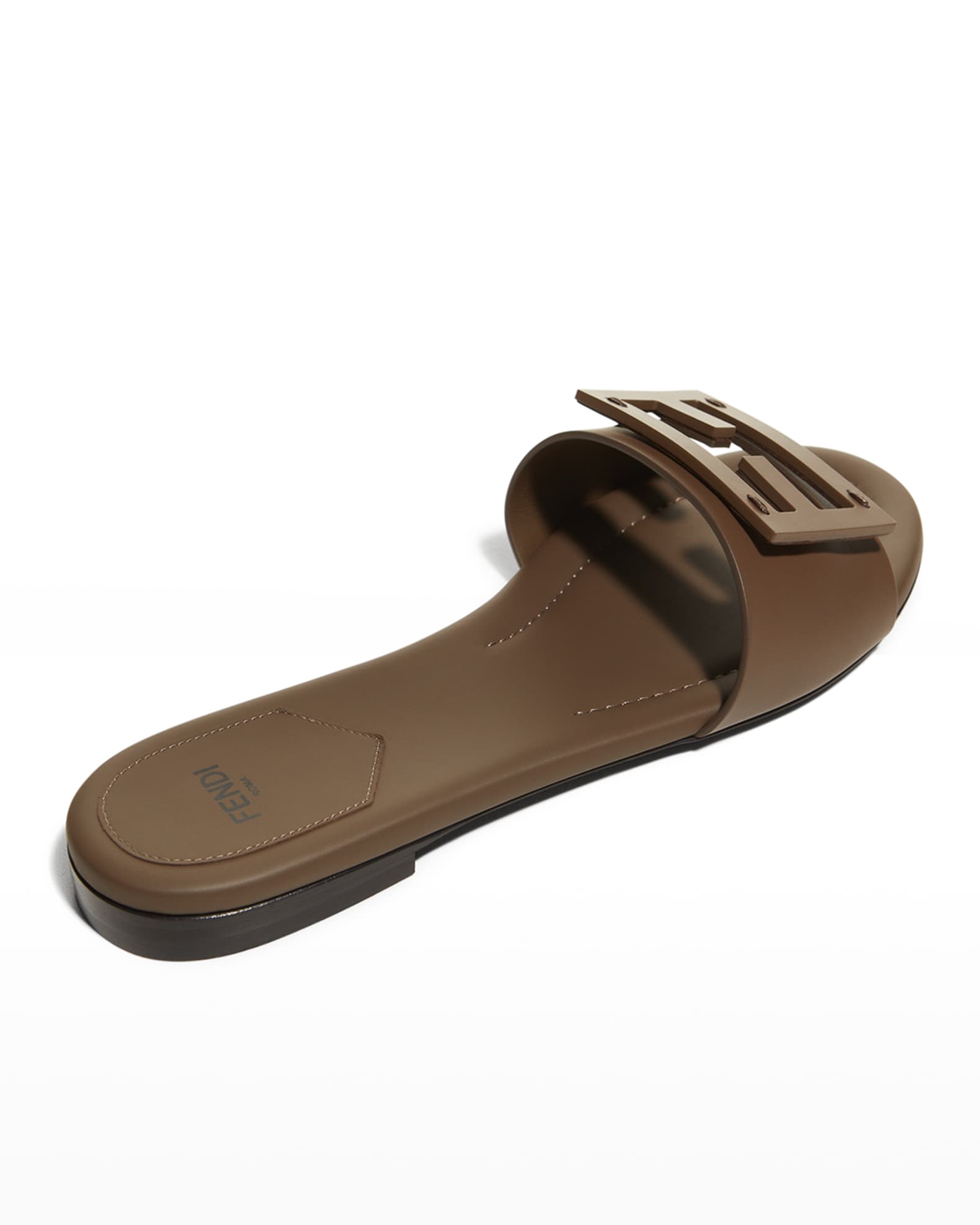 Fendi FF Tube Medallion Flat Sandals Neiman Marcus
