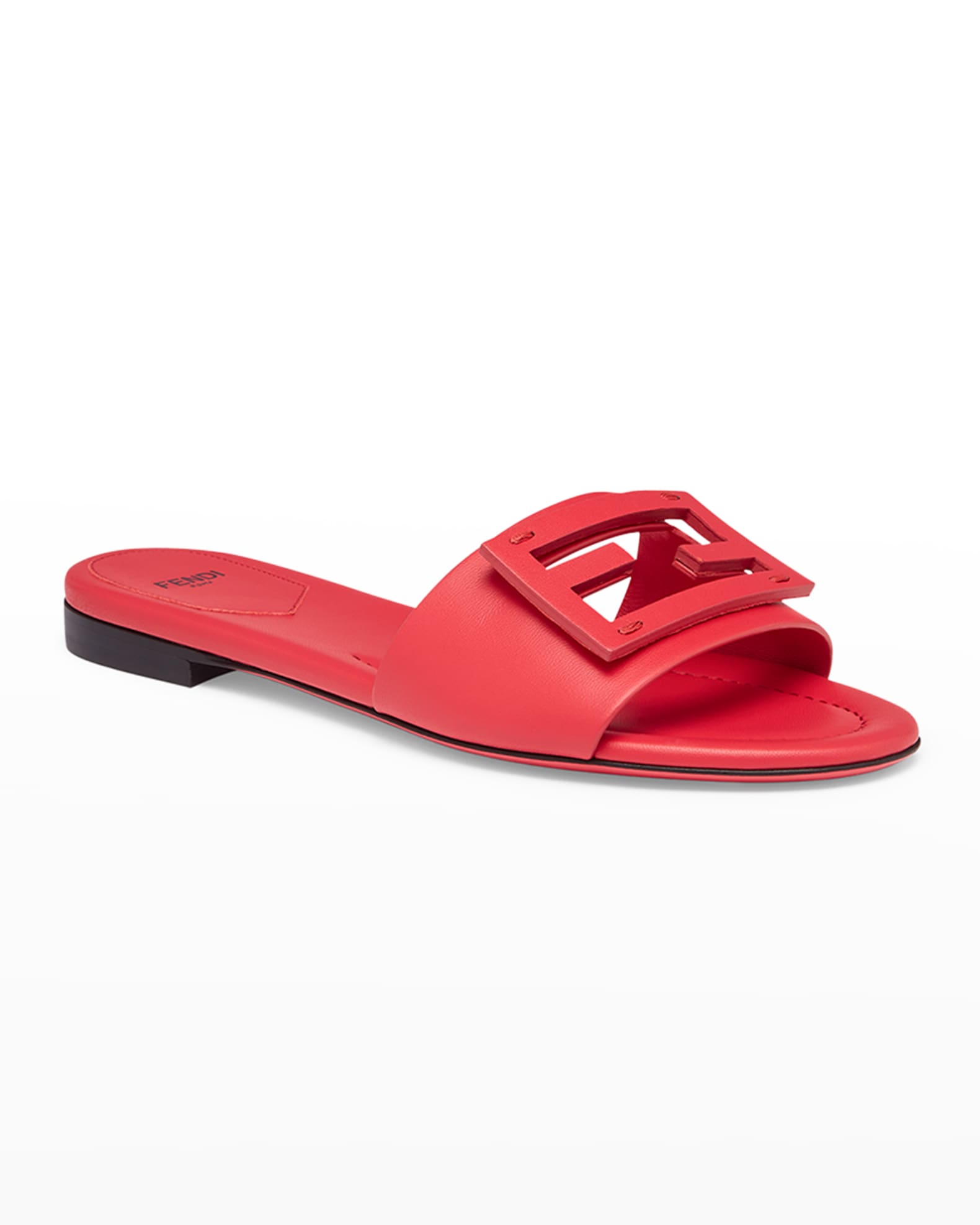Fendi FF Tube Medallion Flat Sandals Neiman Marcus