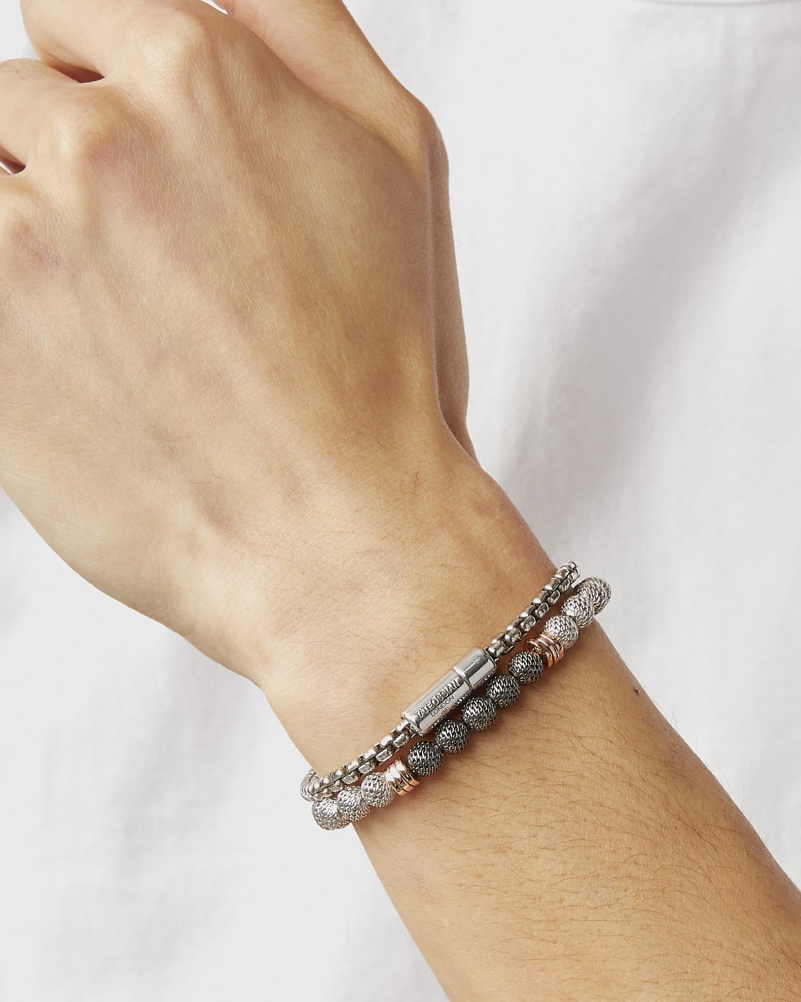¨TATEOSSIAN.Silver925 chain bracelet Pop Sleek Box Chain Bracelet In Black Ruthenium Plated