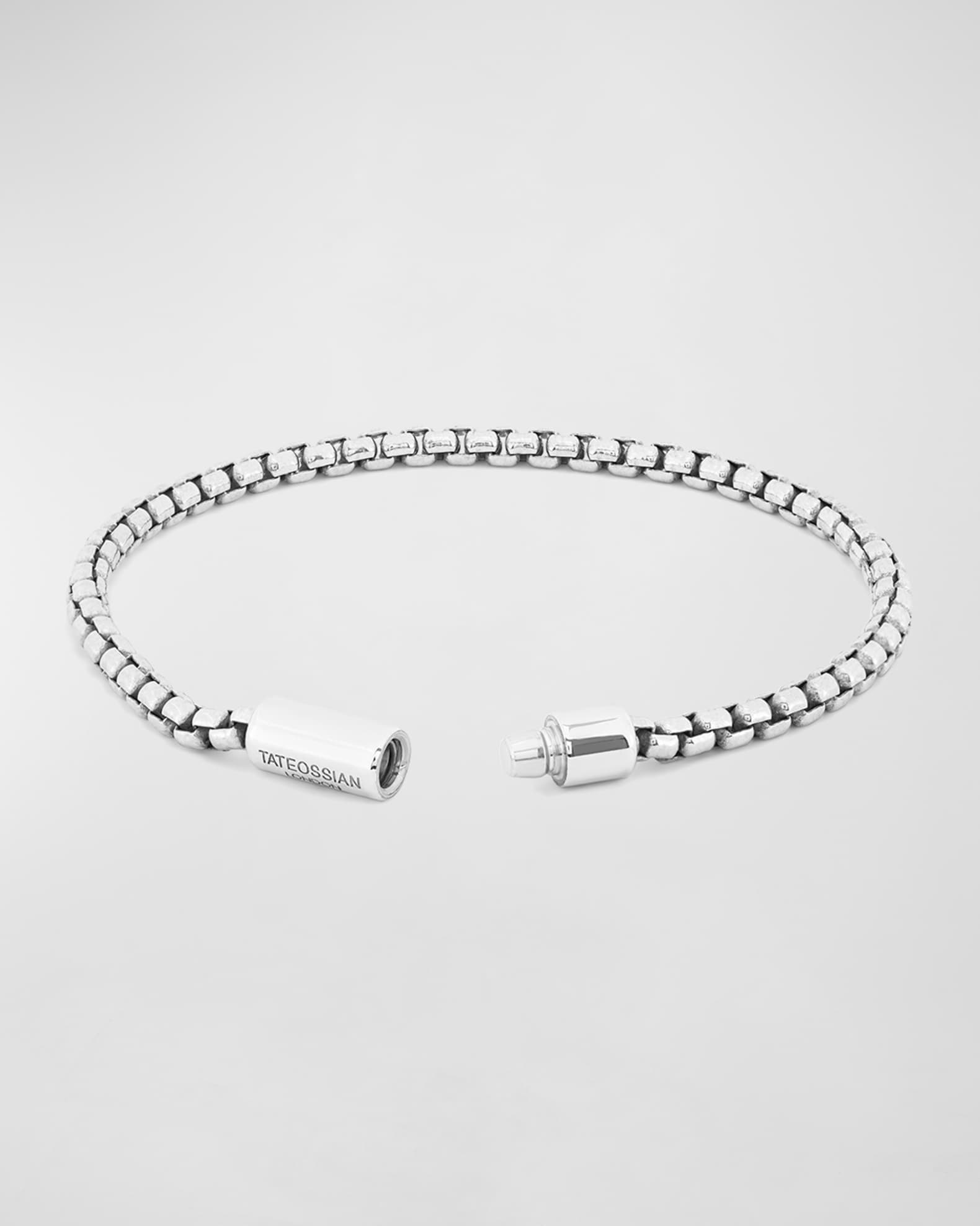 ¨TATEOSSIAN.Silver925 chain bracelet Pop Sleek Box Chain Bracelet In Rhodium Plated Silver