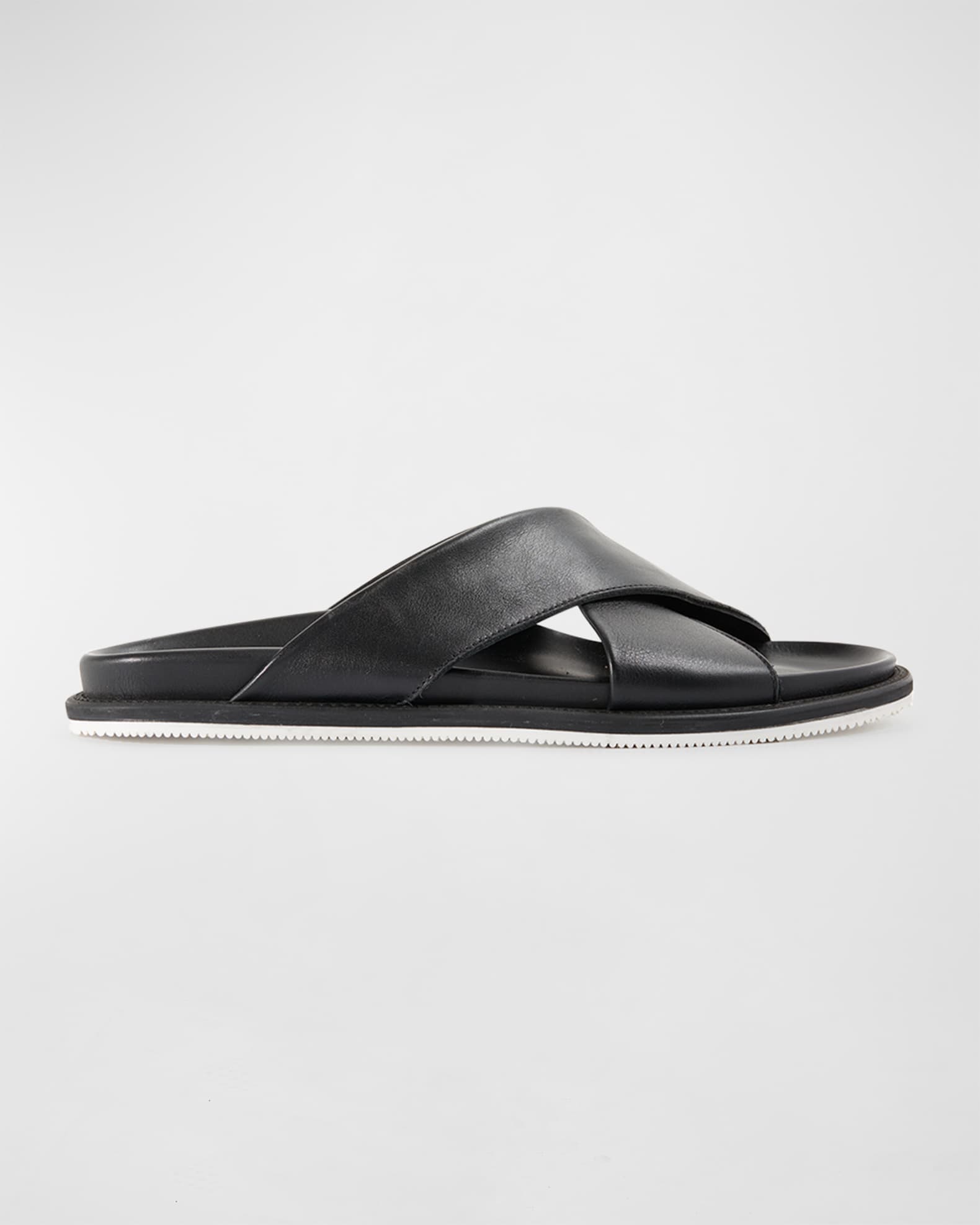 Men's Punta Crisscross Leather Slide Sandals 0