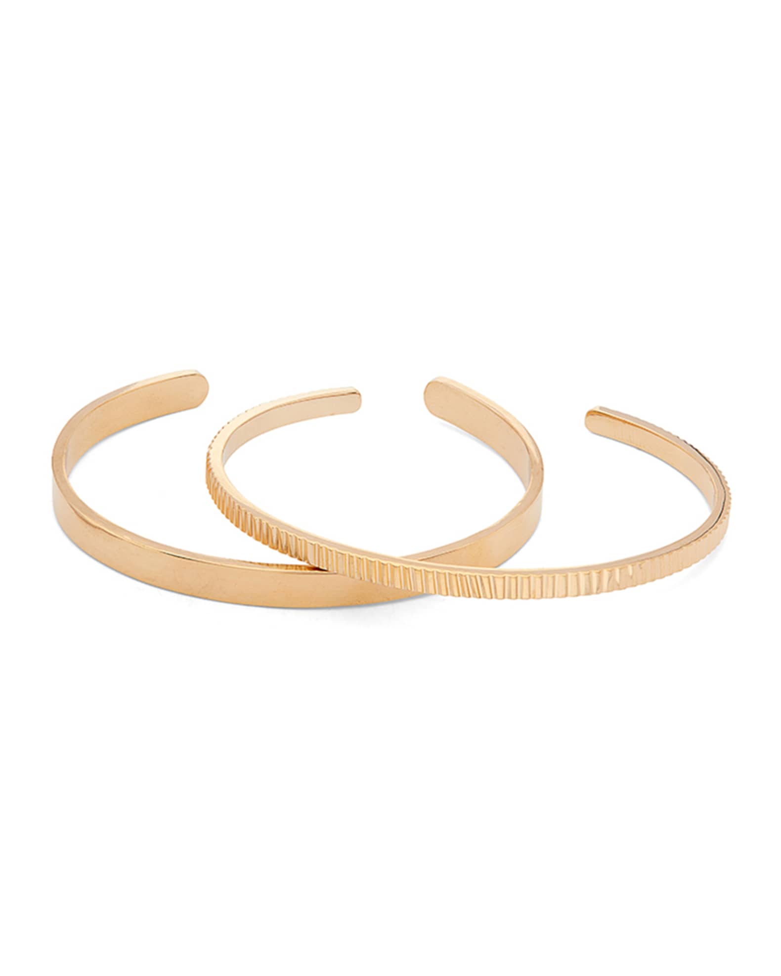 Soko Meta Stacking Cuff Bracelets, Set of 2, Size S/M and M/L, Gold, Women's, M / L, Bracelets Cuff Bracelets