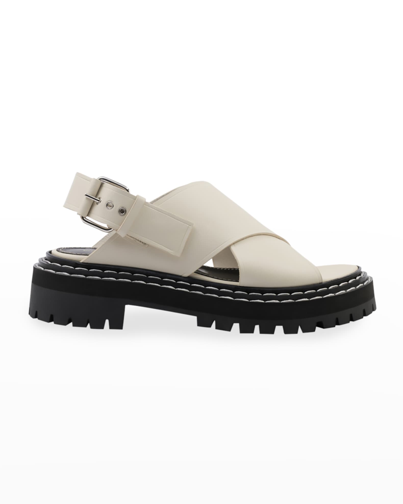 Proenza Schouler Calfskin Slingback Lug-Sole Sporty Sandals | Neiman Marcus
