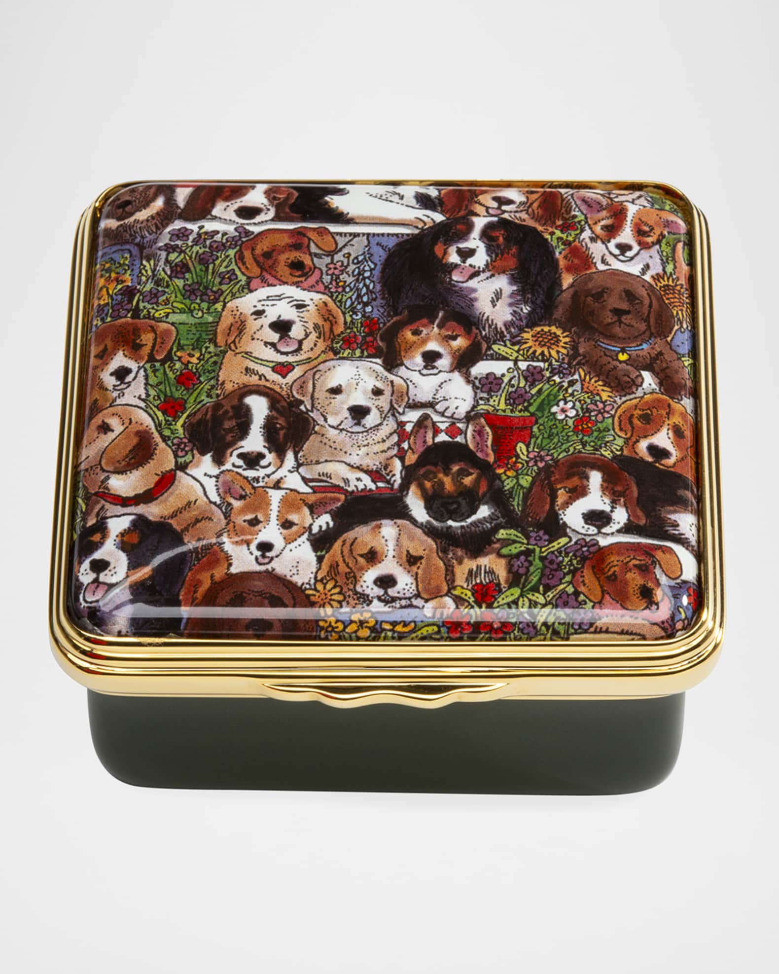 Dogs Leave Paw Prints Enamel Box 0