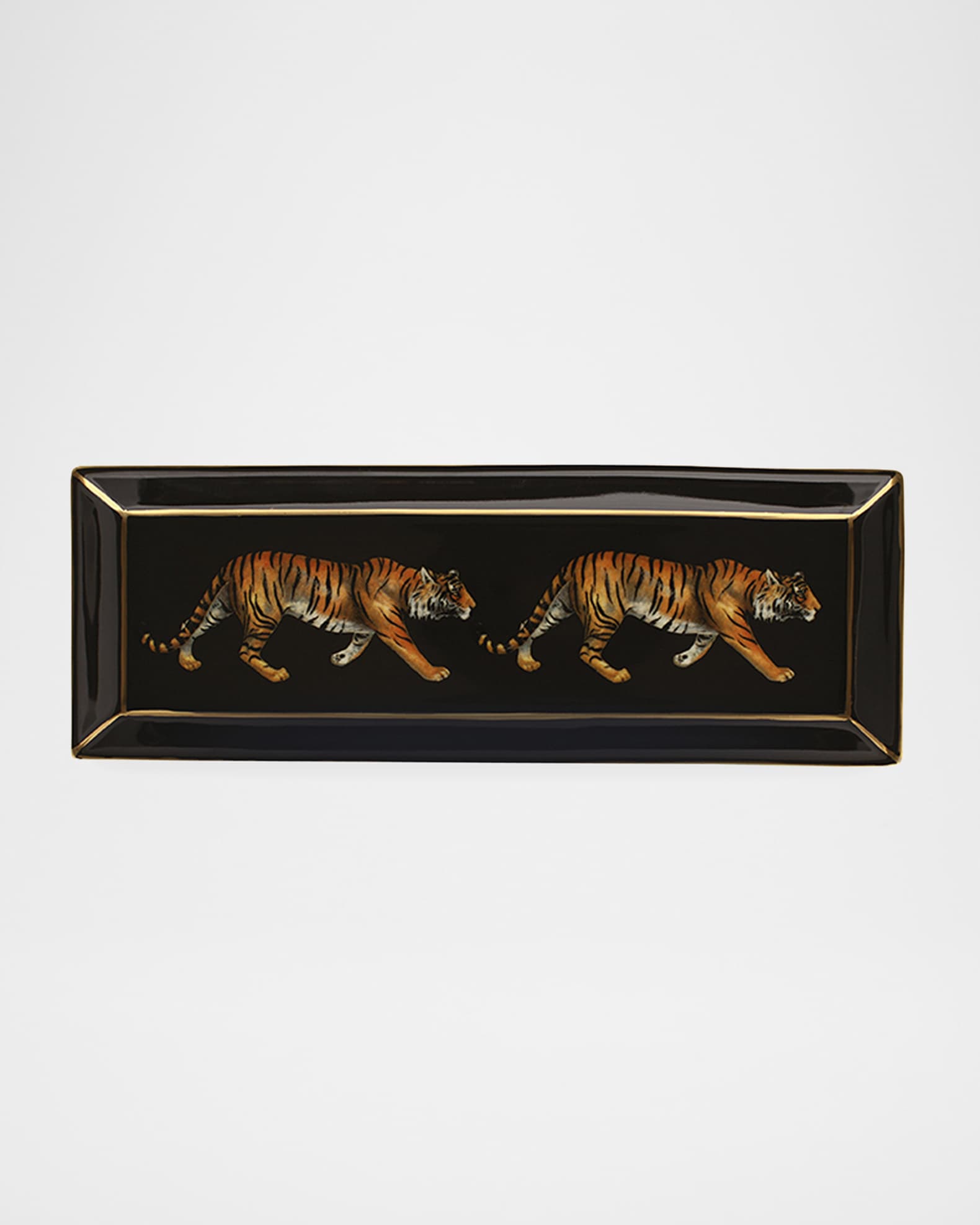 Halcyon Days Twin Tiger Rectangular Tray | Neiman Marcus