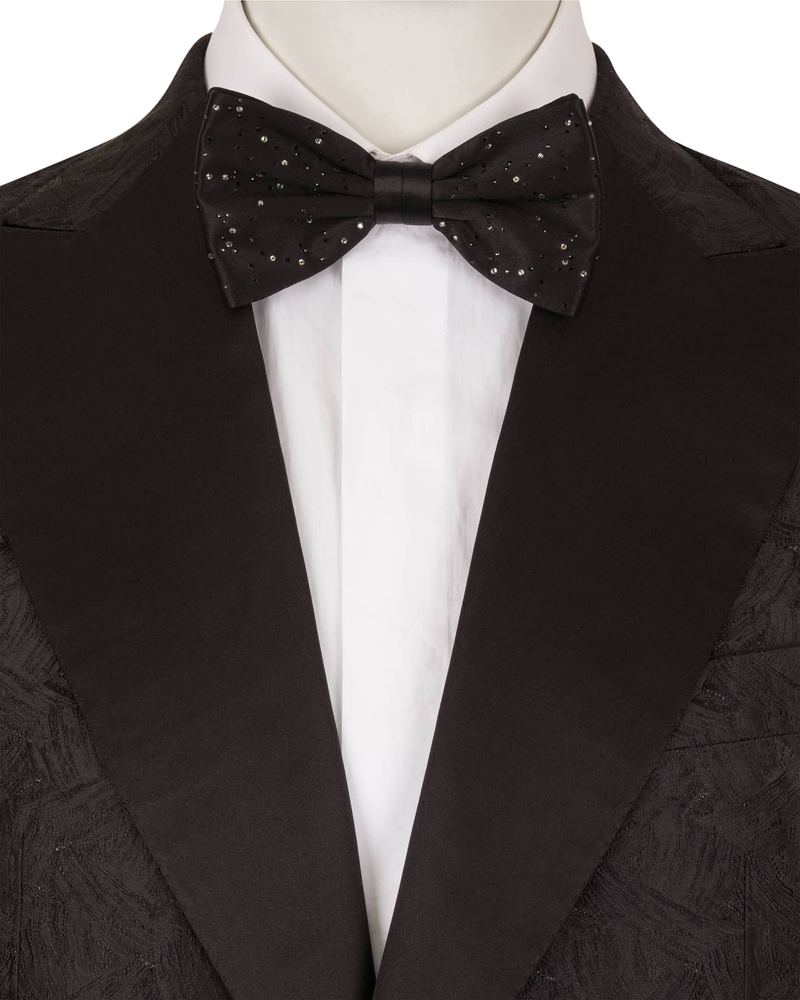 Men's Crystal Satin Bow Tie 1
