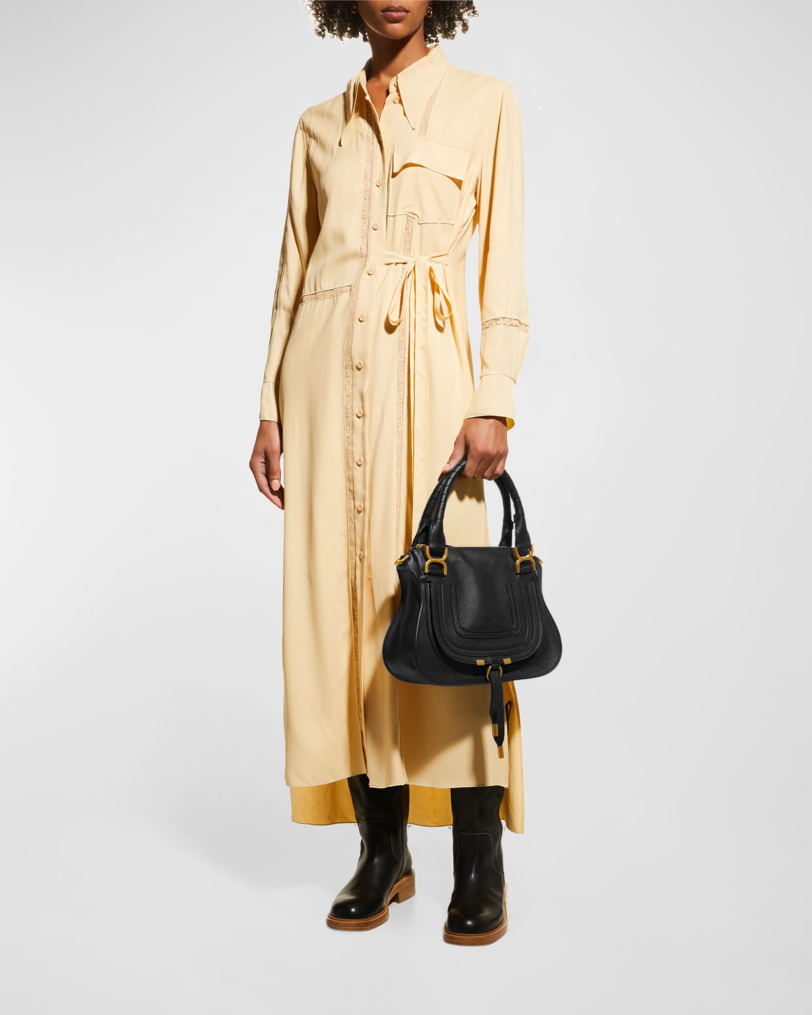 Chloe Marcie Small Leather Satchel Bag | Neiman Marcus