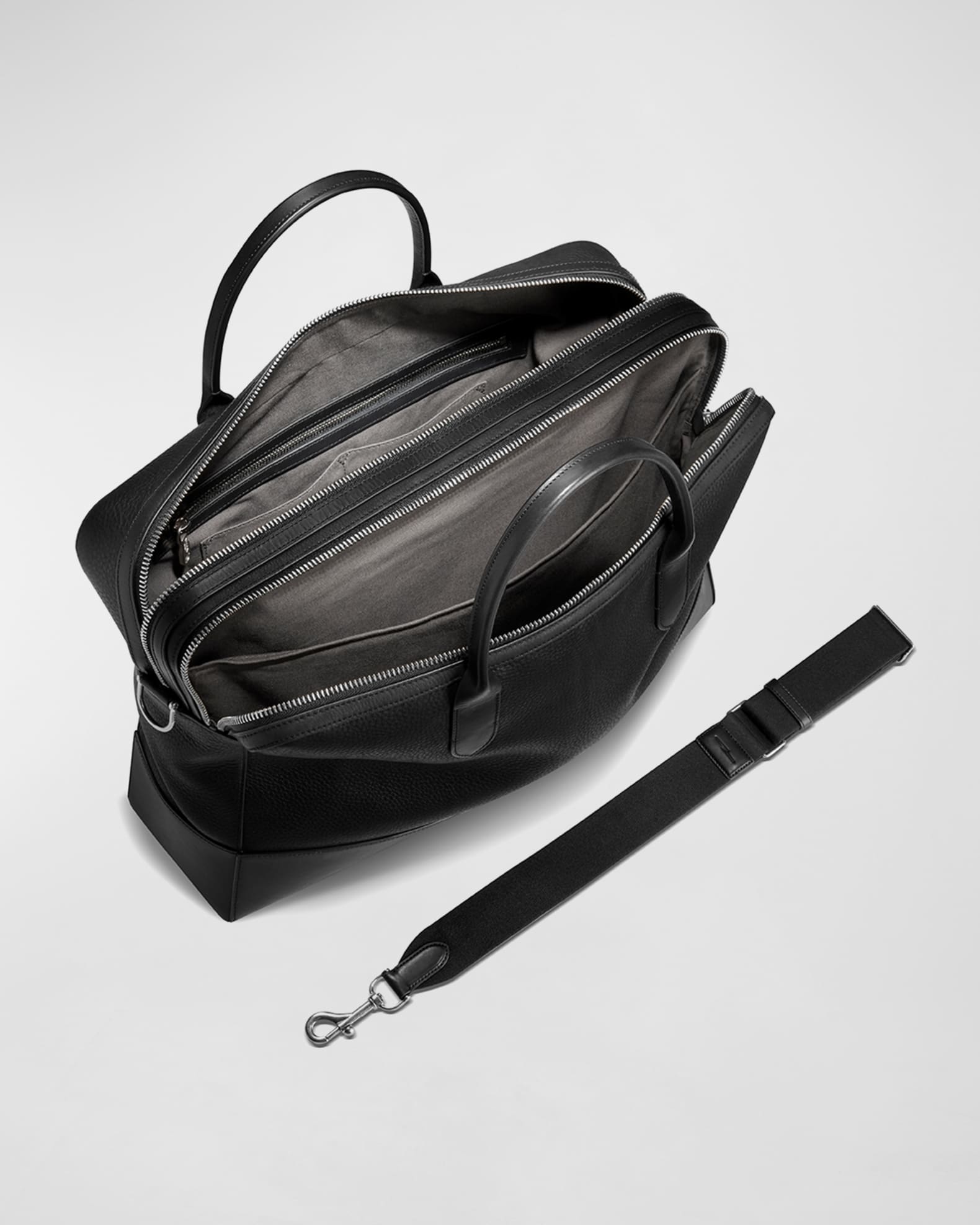 Shinola Men's Canfield Double Zip Brief, Natural Grain MN Neiman Marcus