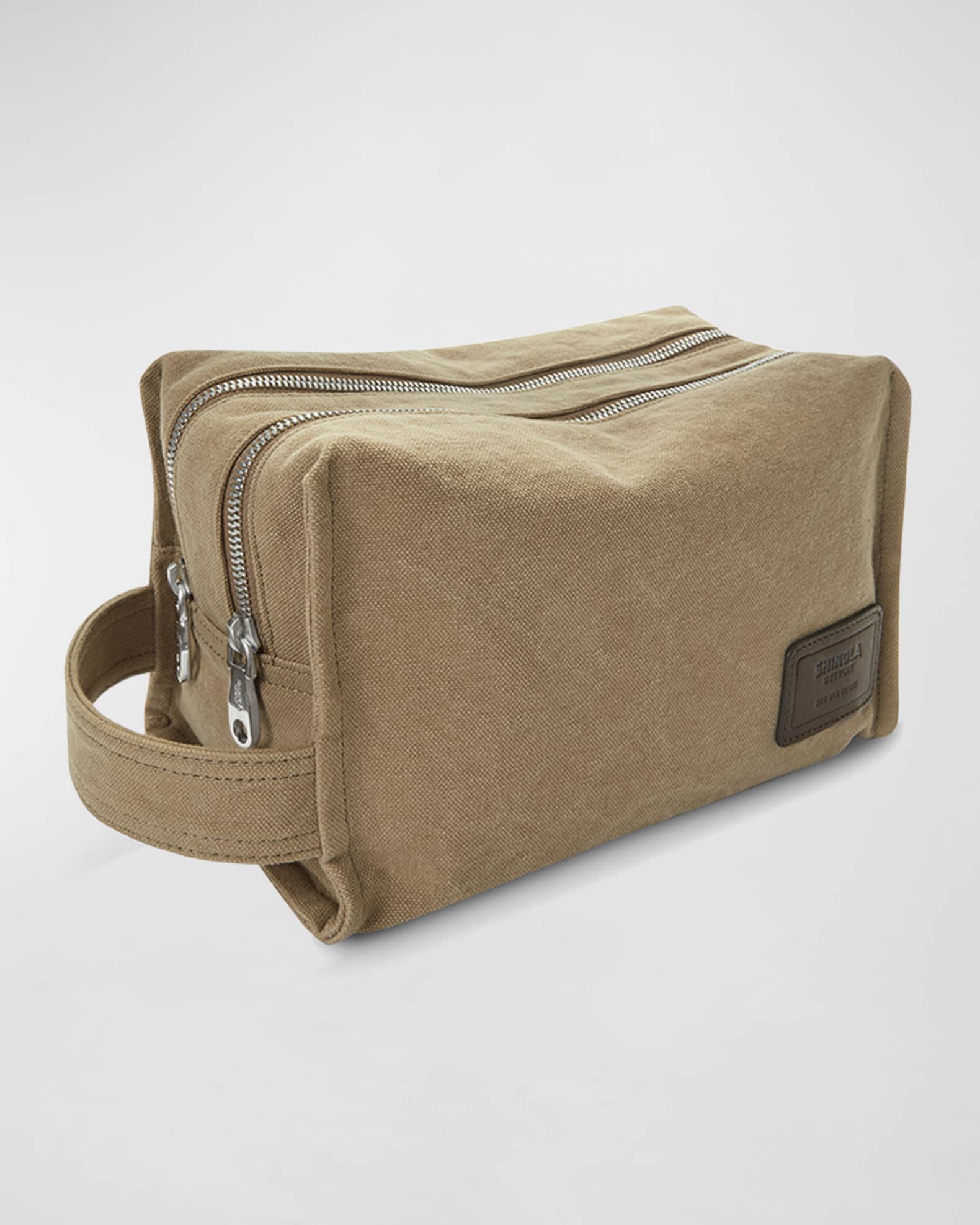 Shinola Men's Bert Canvas DoubleZip Toiletry Kit Case Neiman Marcus