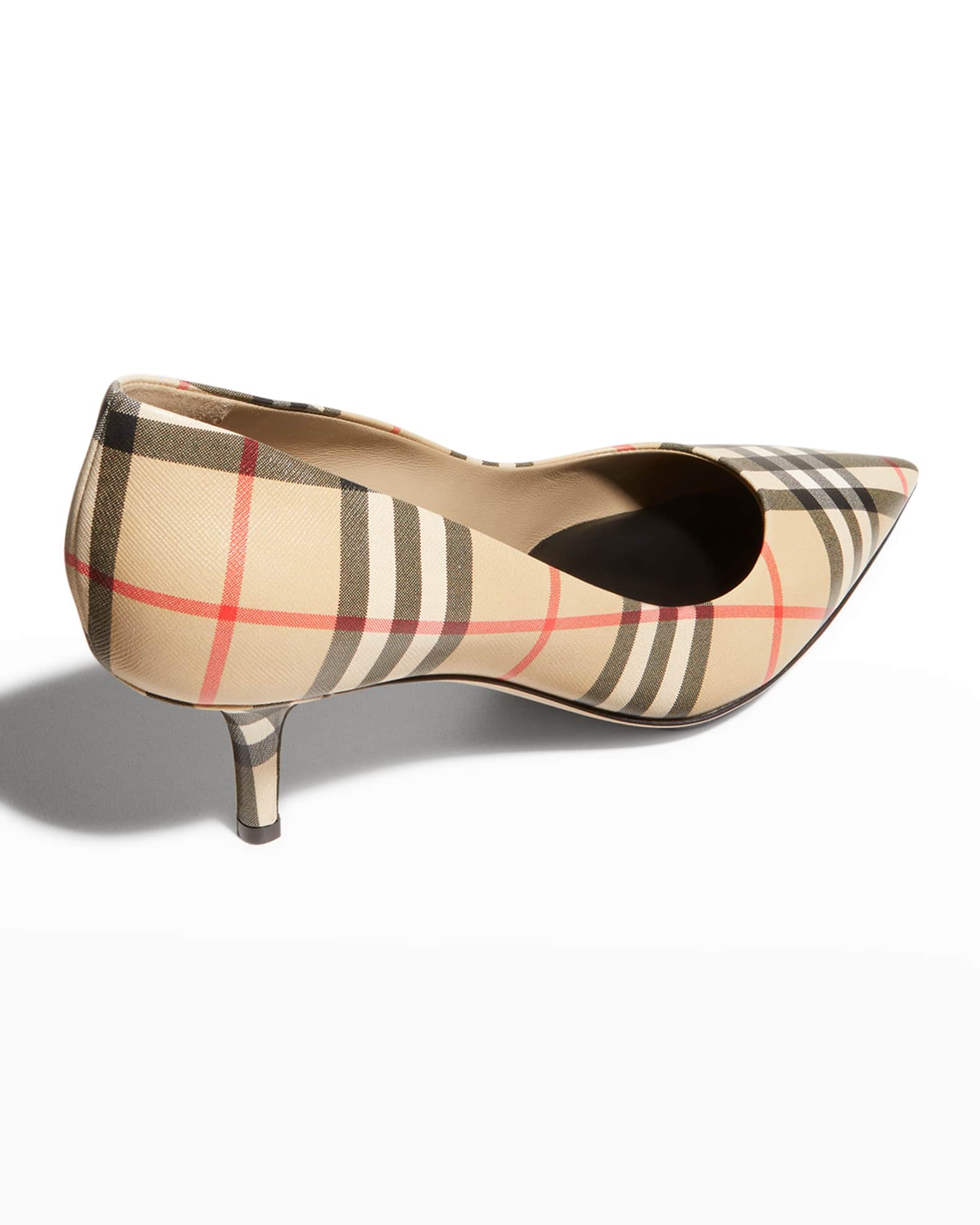 Burberry Aubri CheckPrint Leather Pumps Neiman Marcus