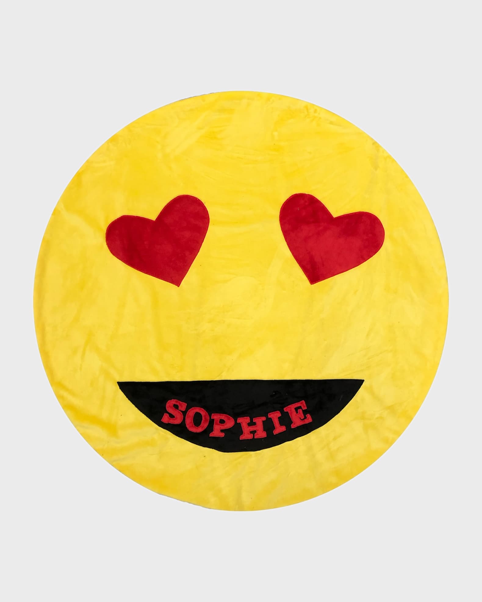 Boogie Baby Kid's Heart-Eye Emoji Soft Blanket, Personalized