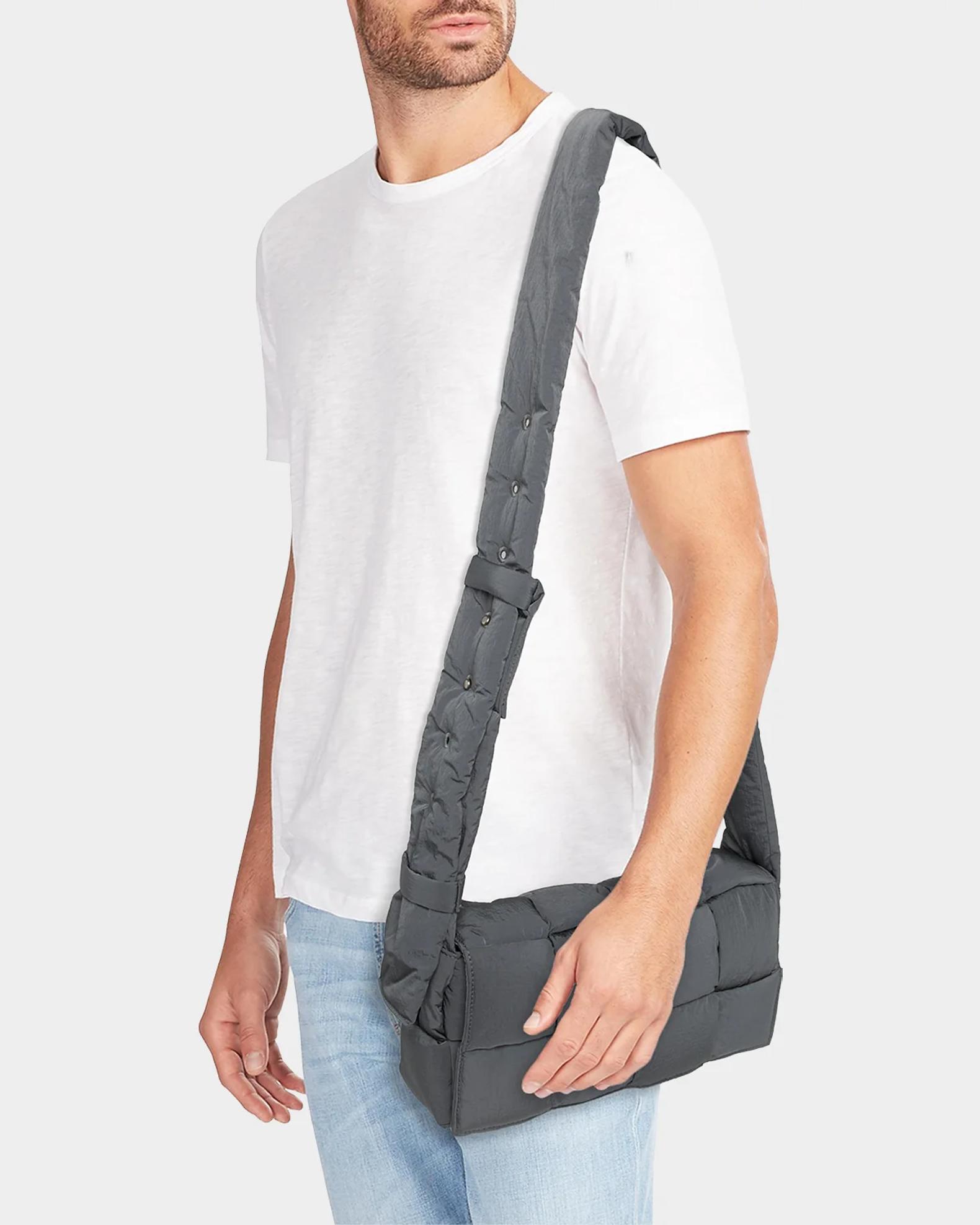 Bottega Veneta Men's Borsa Woven Nylon Crossbody Bag | Neiman Marcus