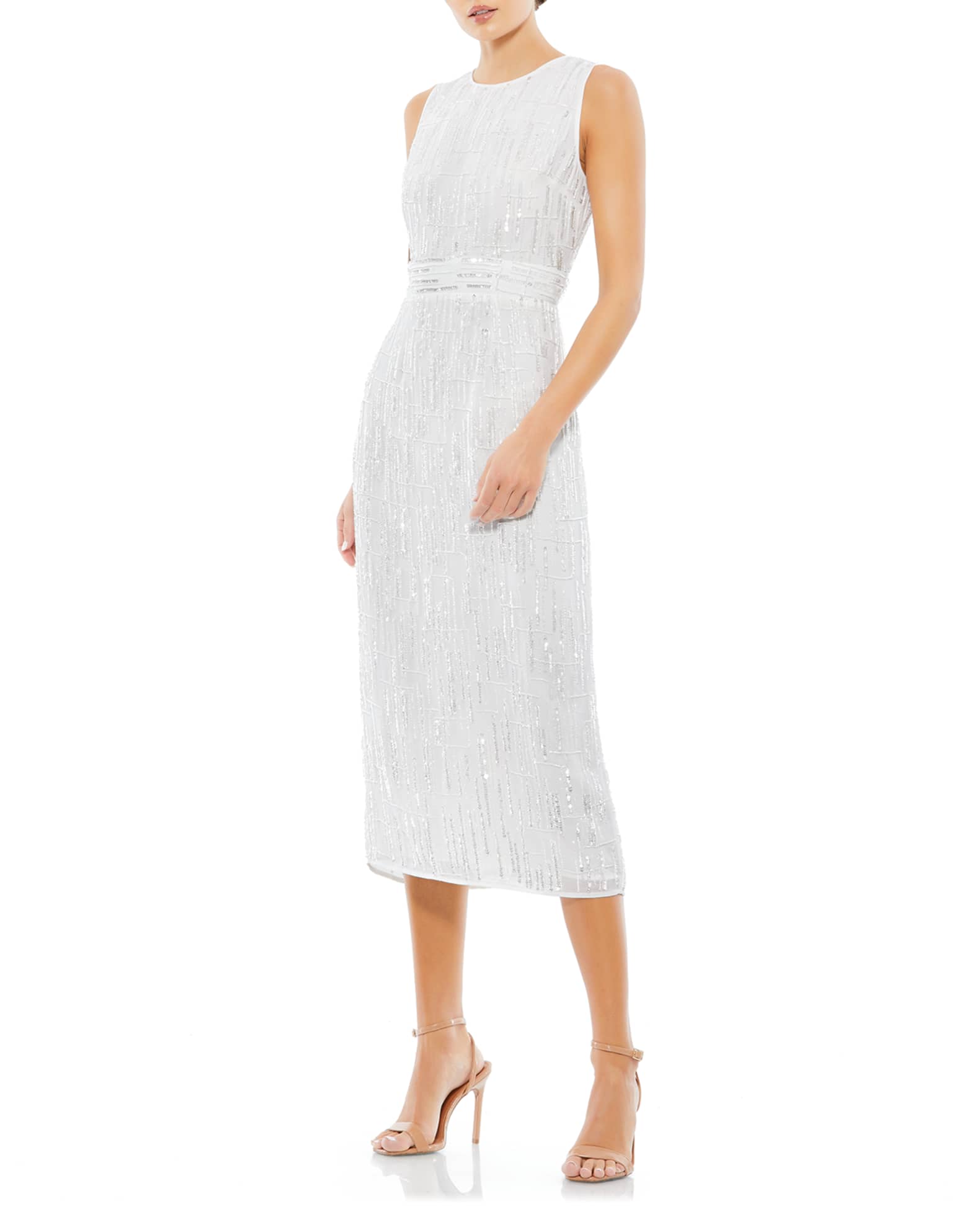 Mac Duggal Sequin Sleeveless Bodycon Midi Dress Neiman Marcus