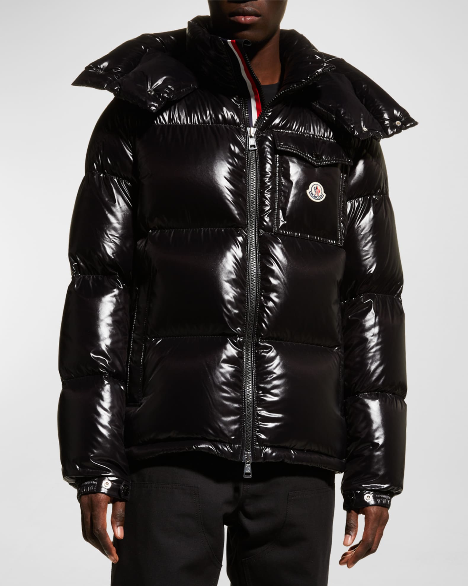 Moncler mens montbeliard shiny puffer jacket online