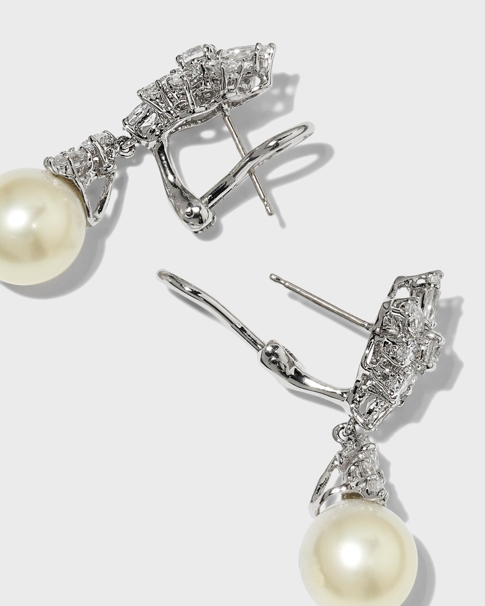 Fantasia by DeSerio Cubic Zirconia Cluster and Pearly Drop 