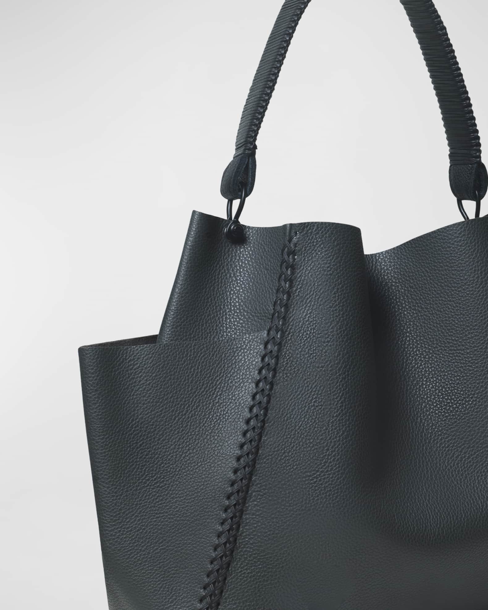 Callista Stitch Grained Leather Shoulder Bag Neiman Marcus