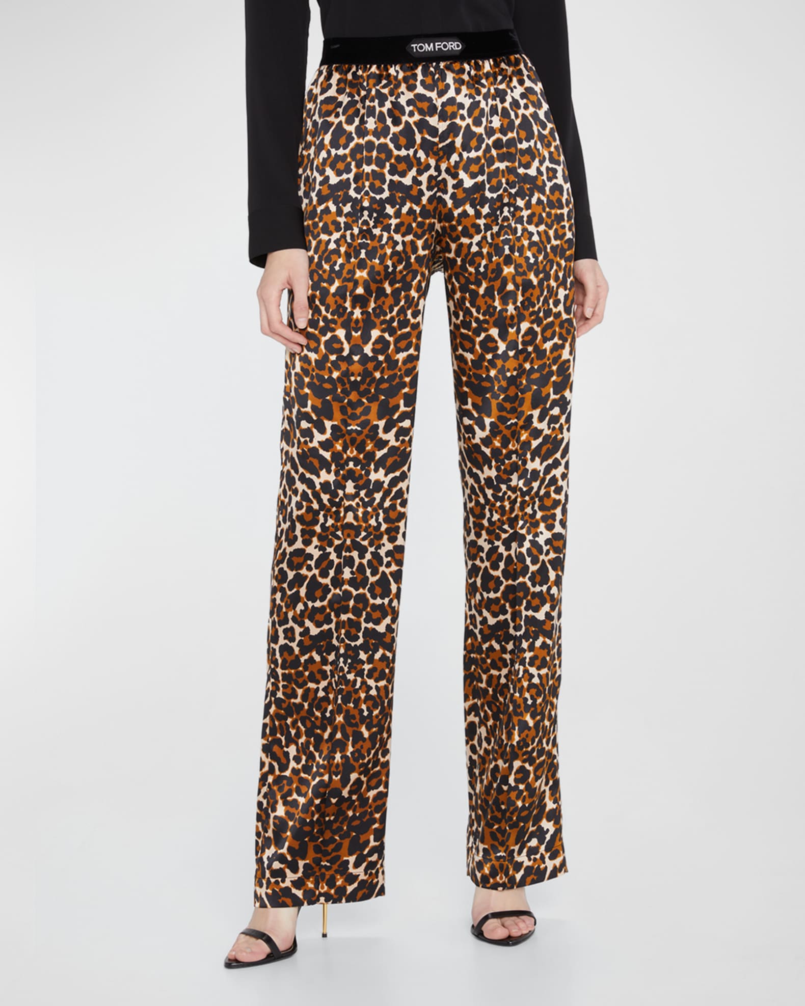 Marcus FORD Silk Pants Neiman TOM Leopard-Print Pajama |