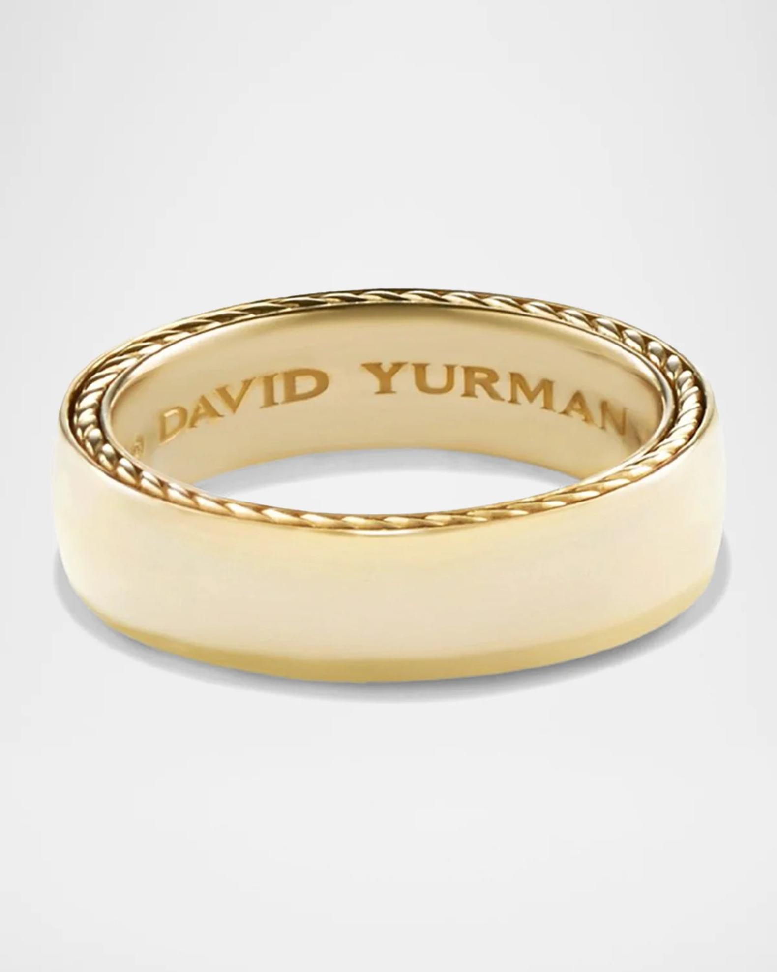 Men's 18k Yellow Gold Streamline Band Ring | Neiman Marcus