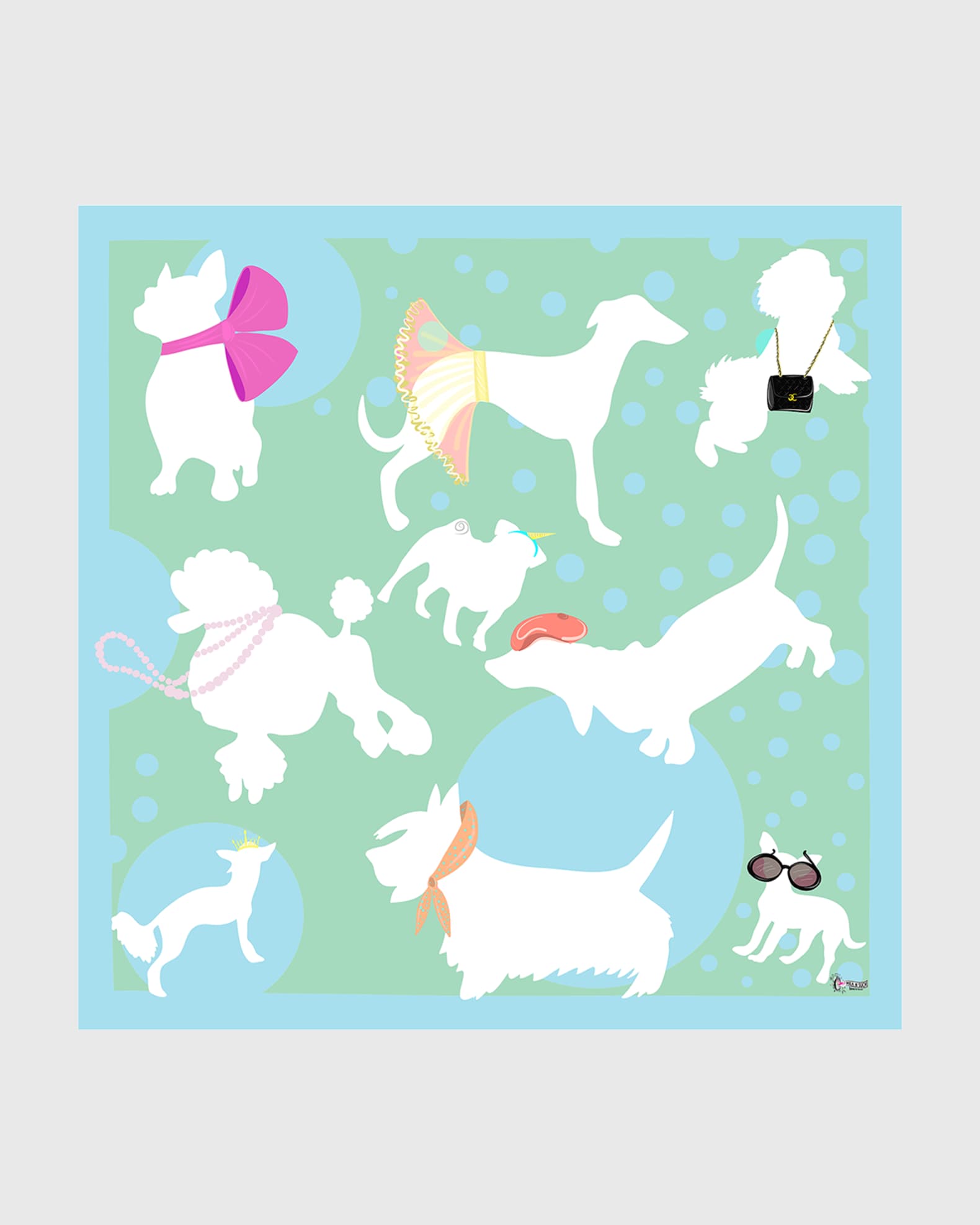 Accessorized Dogs Silk Scarf 0