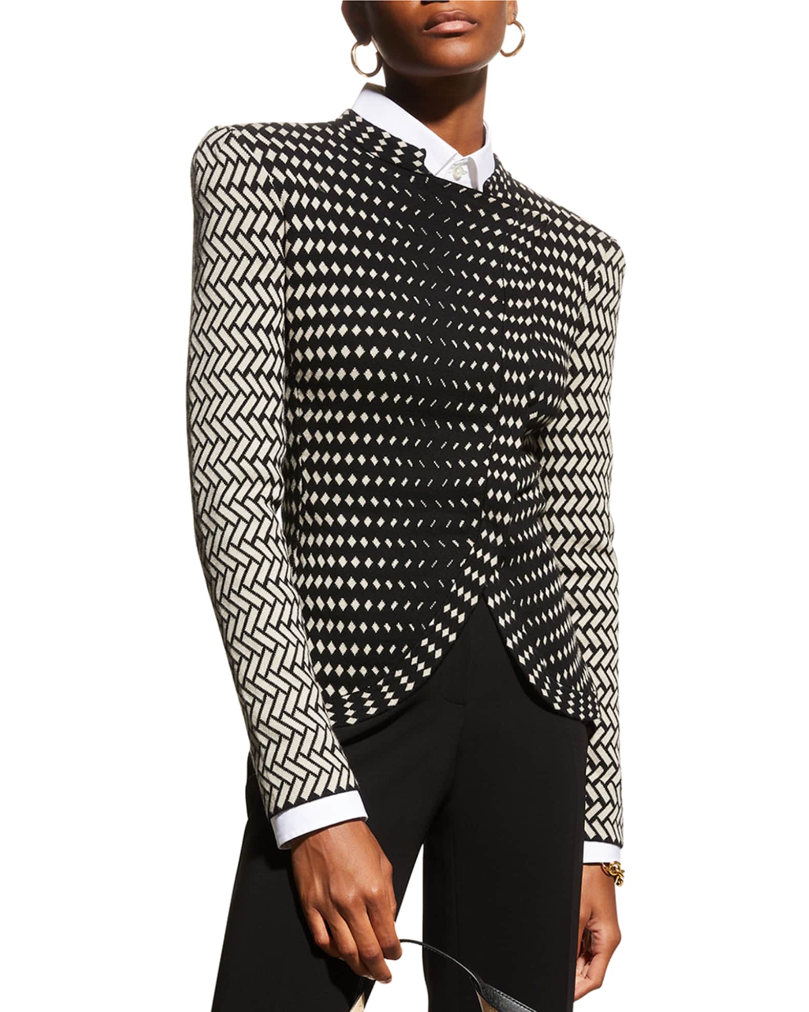 【公式ショップ】 Emporio Armani Knit Jacket w/ Asymmetrical Overlap | Neiman ジャケット・アウター