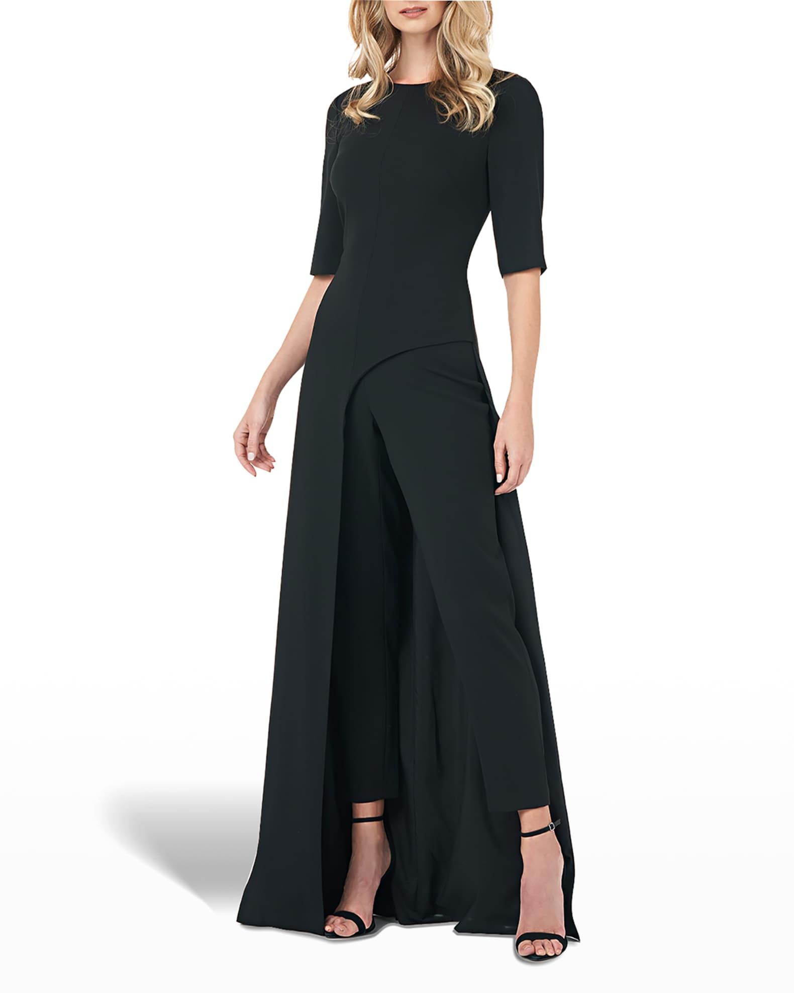 Davina Walk-Thru Stretch Crepe Jumpsuit 0