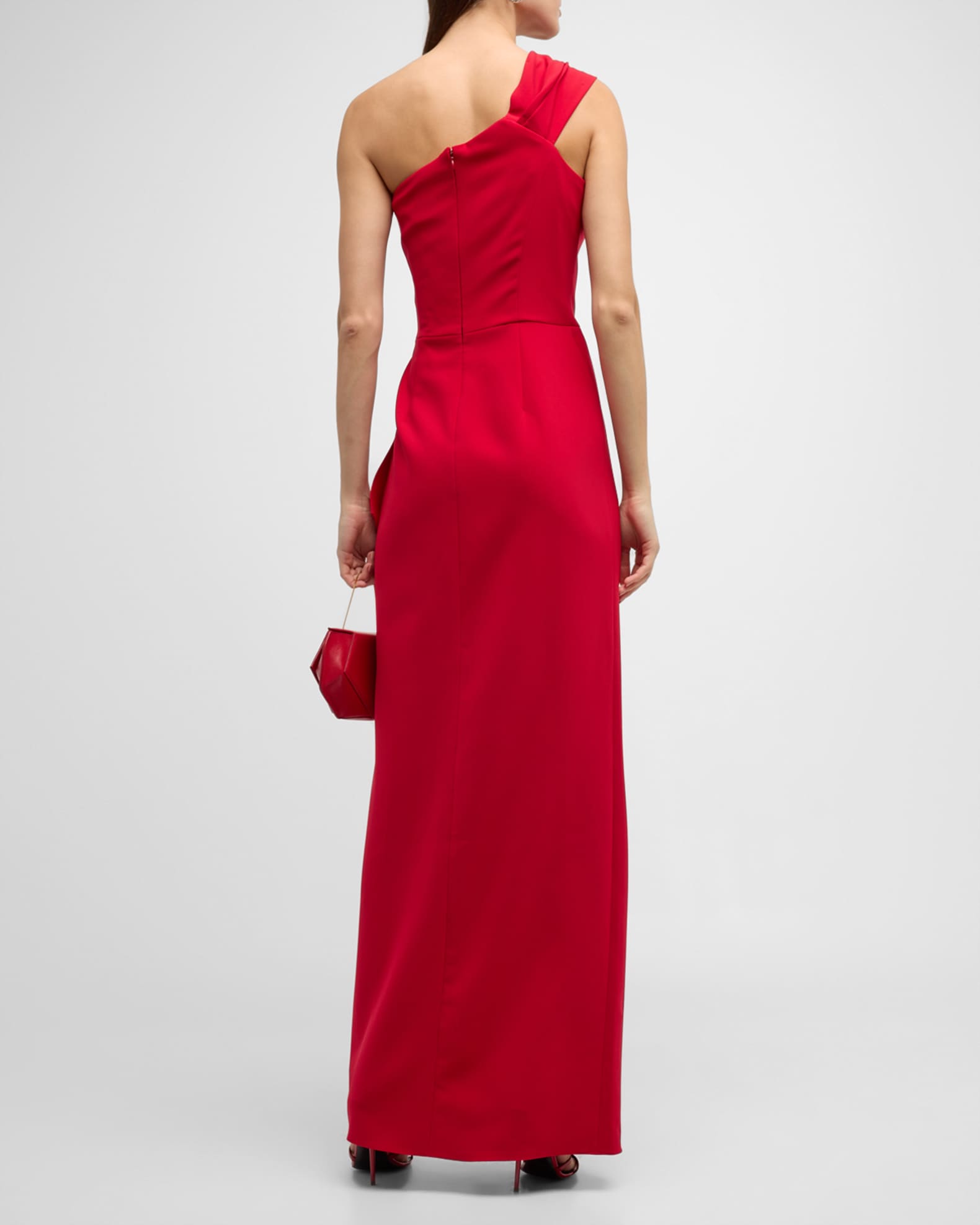 open lace back dress Sheath/Column One-Shoulder Cocktail Dresses Stretch Satin Knee-Length Sleeveless with Sequins Formal Dress, Black main image 0