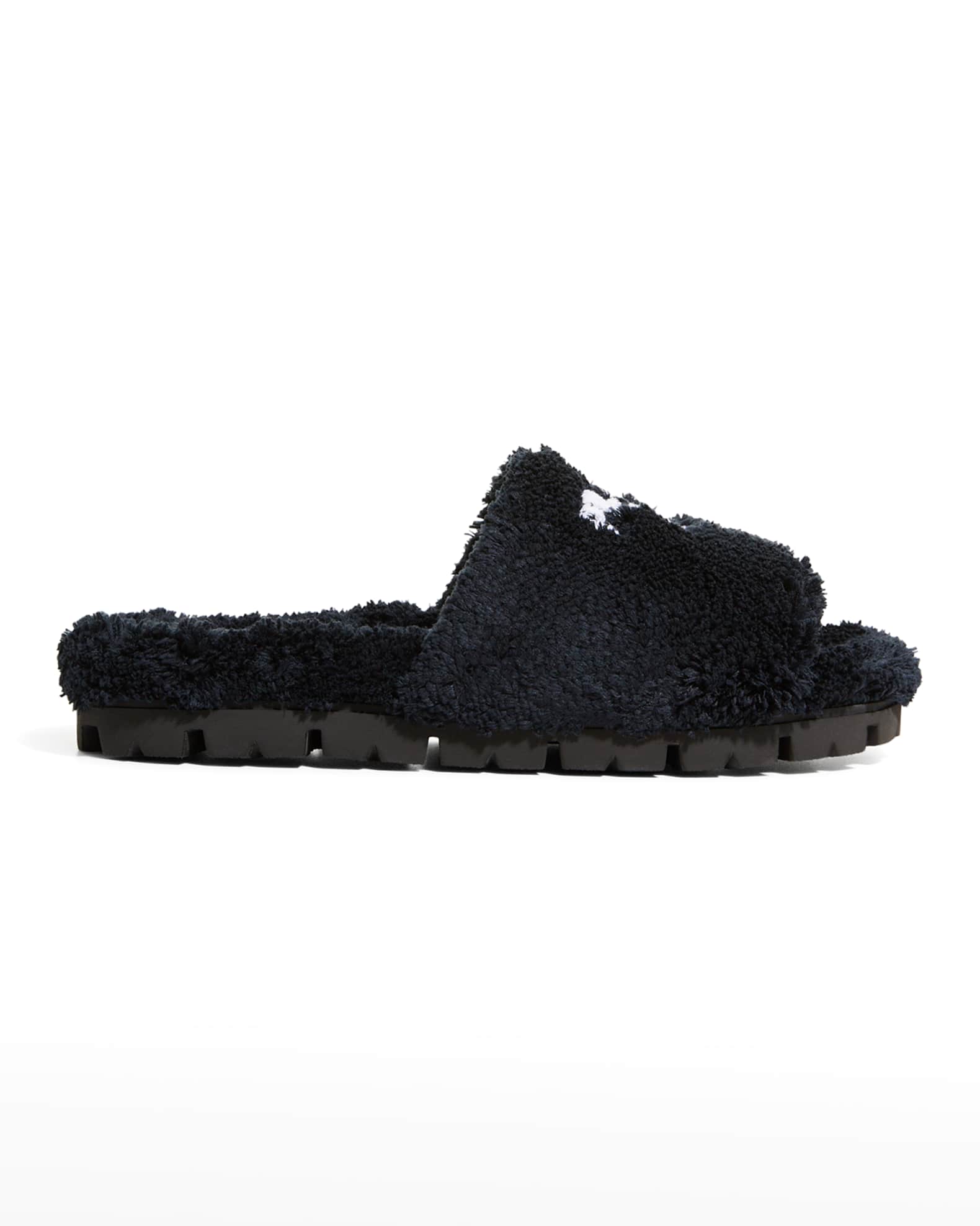 Prada Cozy Logo Slide Sandals | Neiman Marcus