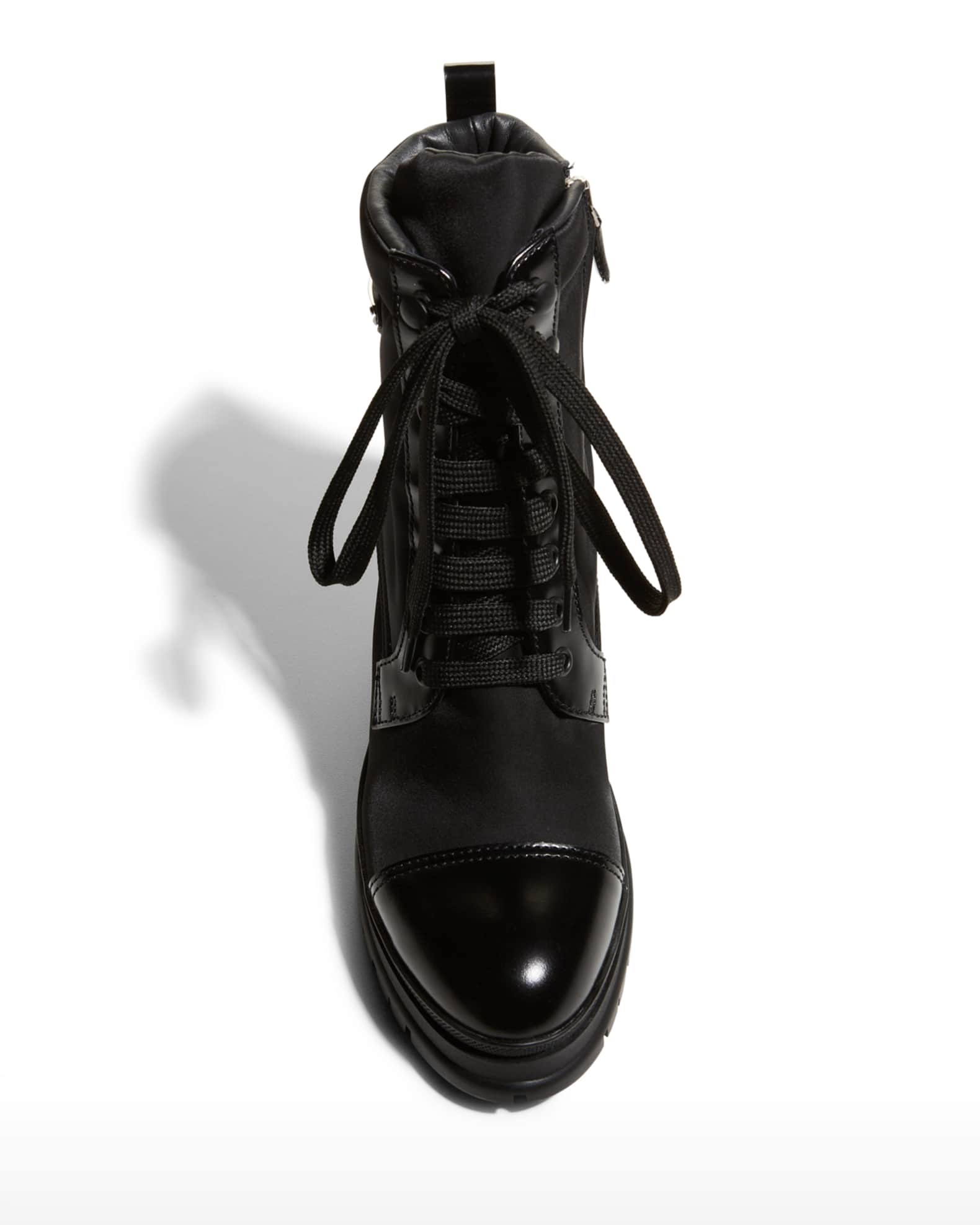 Prada 55mm Block-Heel Combat Booties