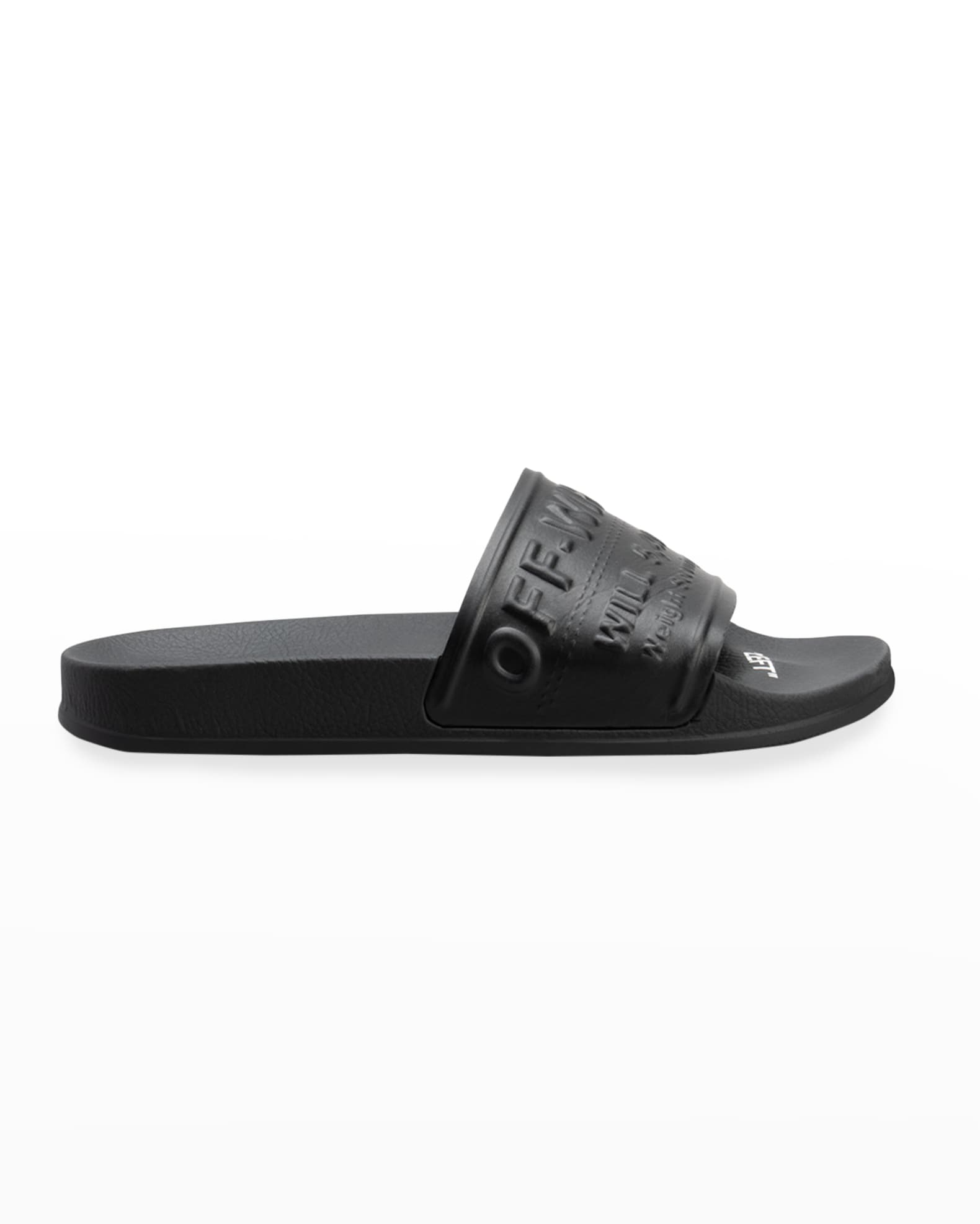 Off-White Logo Slider Pool Sandals | Neiman Marcus