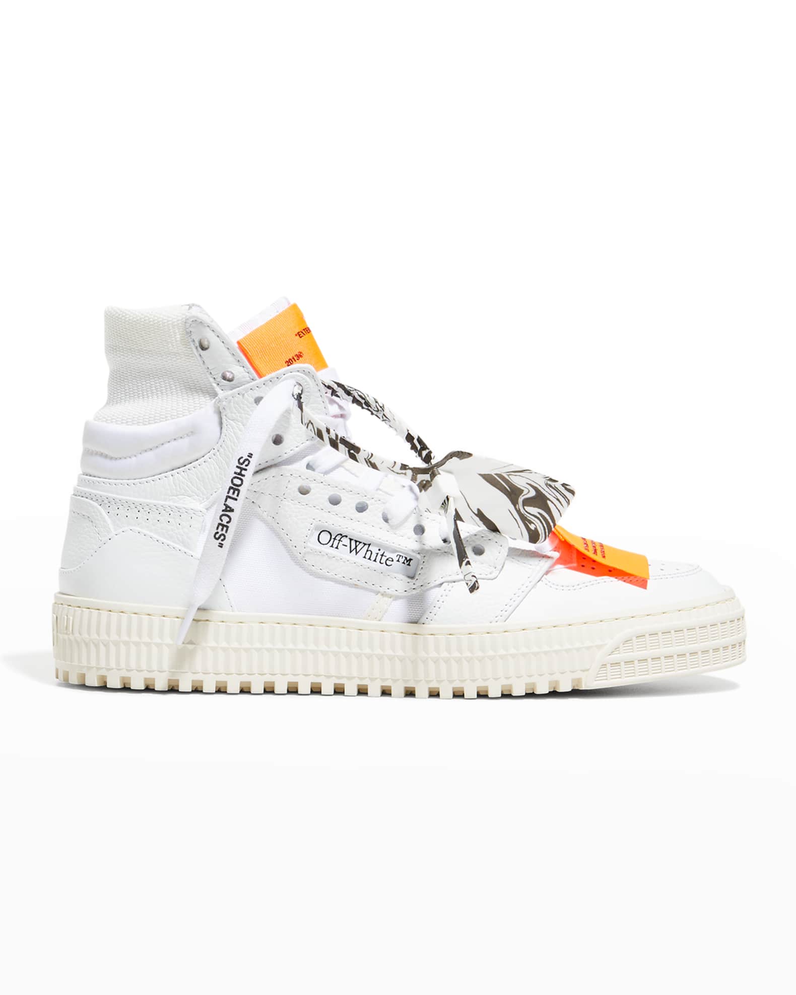Off-White 3.0 Off Court Mix-Leather High-Top Sneakers | Neiman Marcus