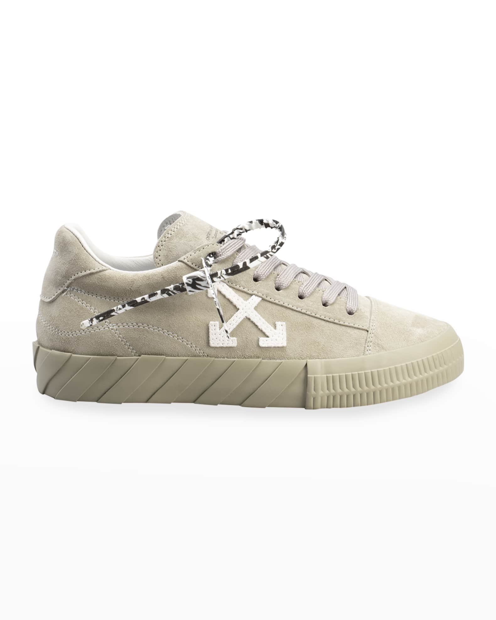 Off-White Arrow Suede Vulcanized Low-Top Sneakers | Neiman Marcus