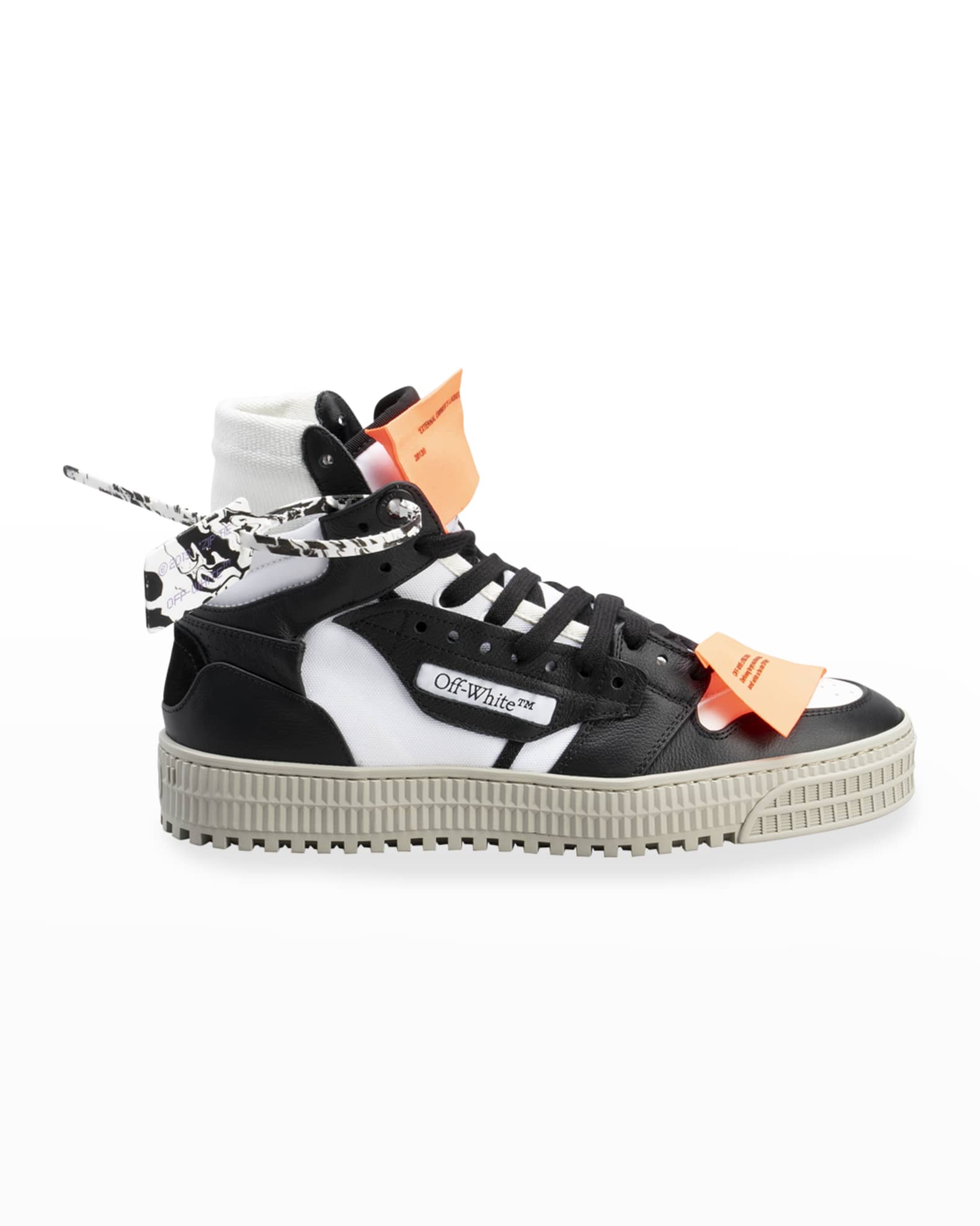 Off-White 3.0 Off Court Two-Tone Leather High-Top Sneakers | Neiman Marcus