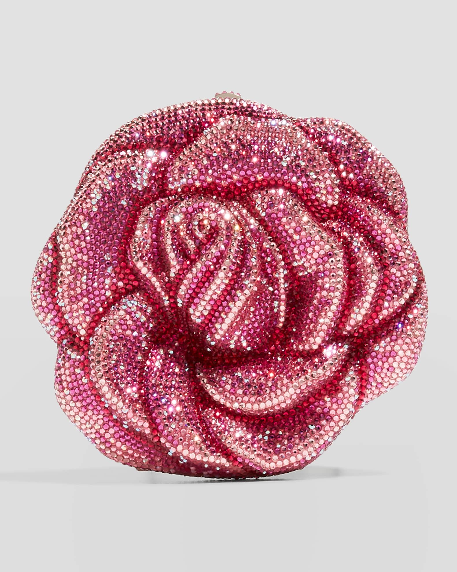 Judith Leiber Red Full Bead Precious Rose Minaudiere Evening Bag