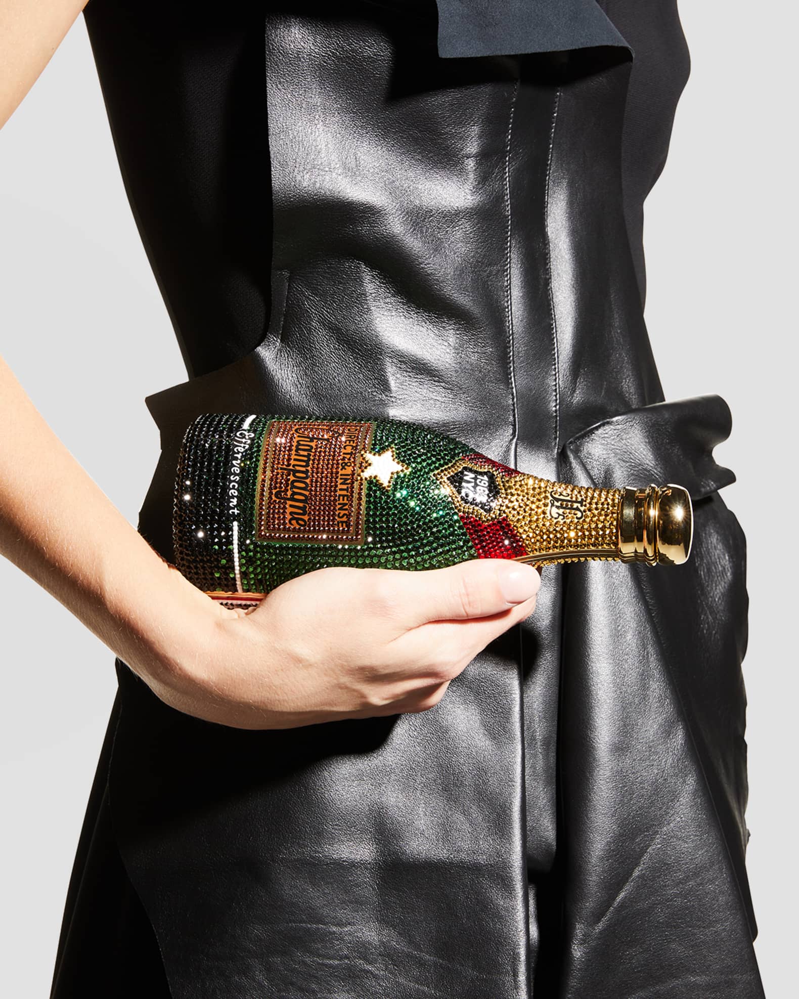 Champagne bottle clutch bag on sale