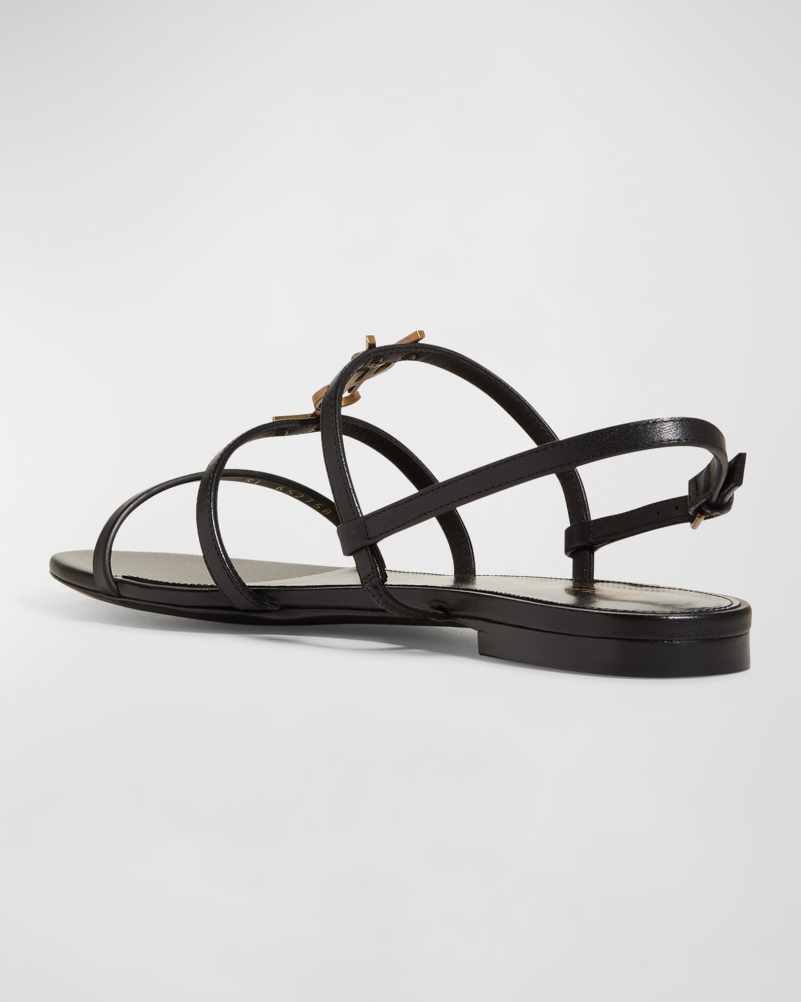 [ SAINT LAURENT]CASSANDRA FLAT SANDALS【正規品・関税込み】 Saint Laurent New Cassandra Flat Sandals | Black | FARFETCH