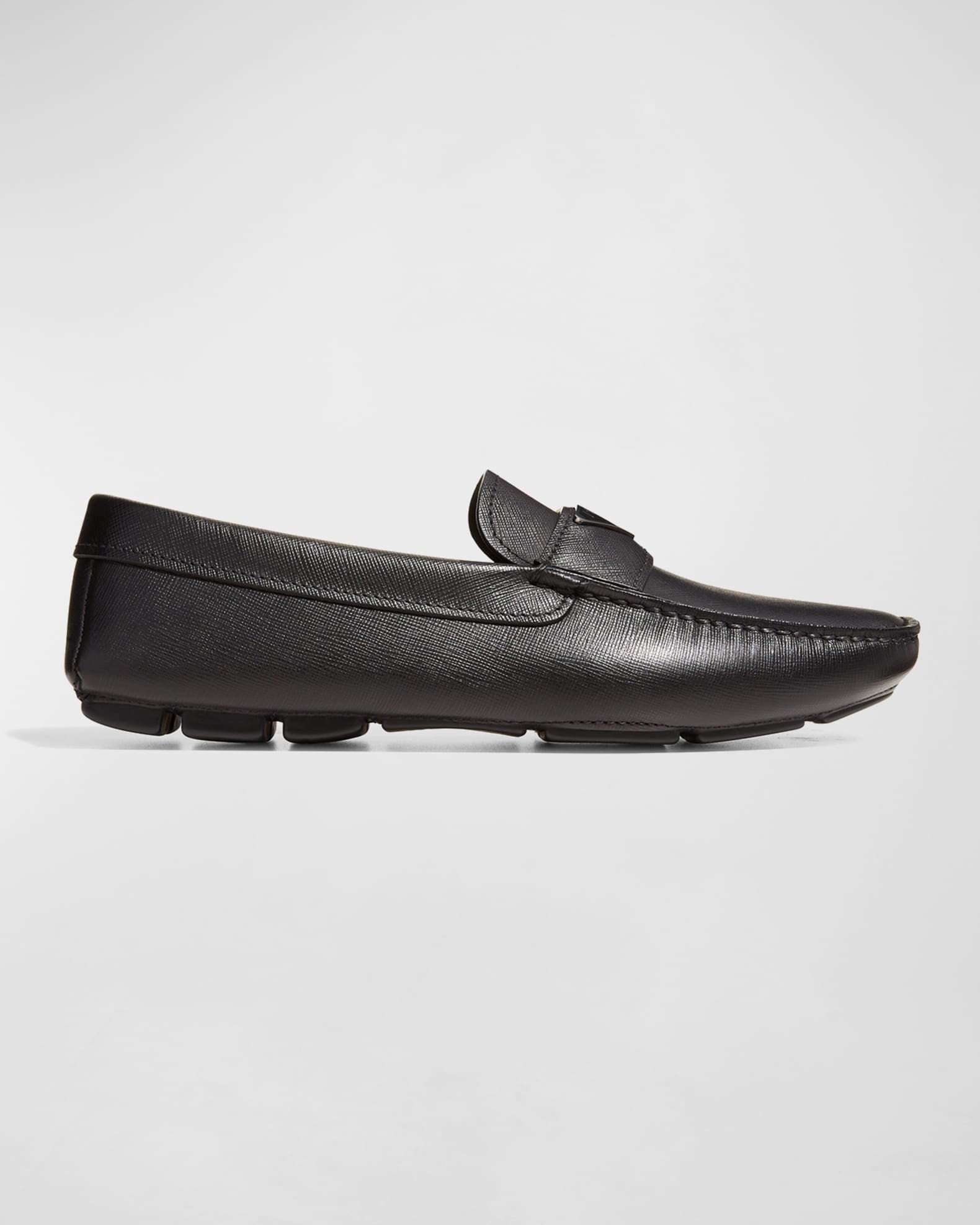 Men's Triangle Logo Leather Drivers 0