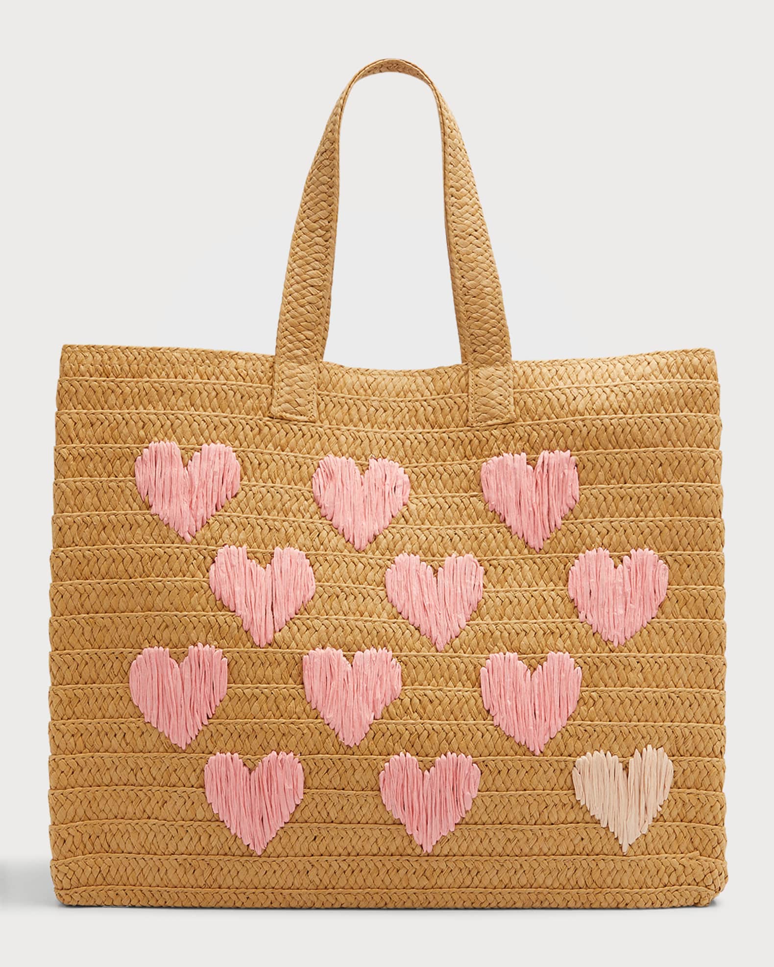 BTB Los Angeles Embroidered Heart Beach Tote Bag Neiman Marcus